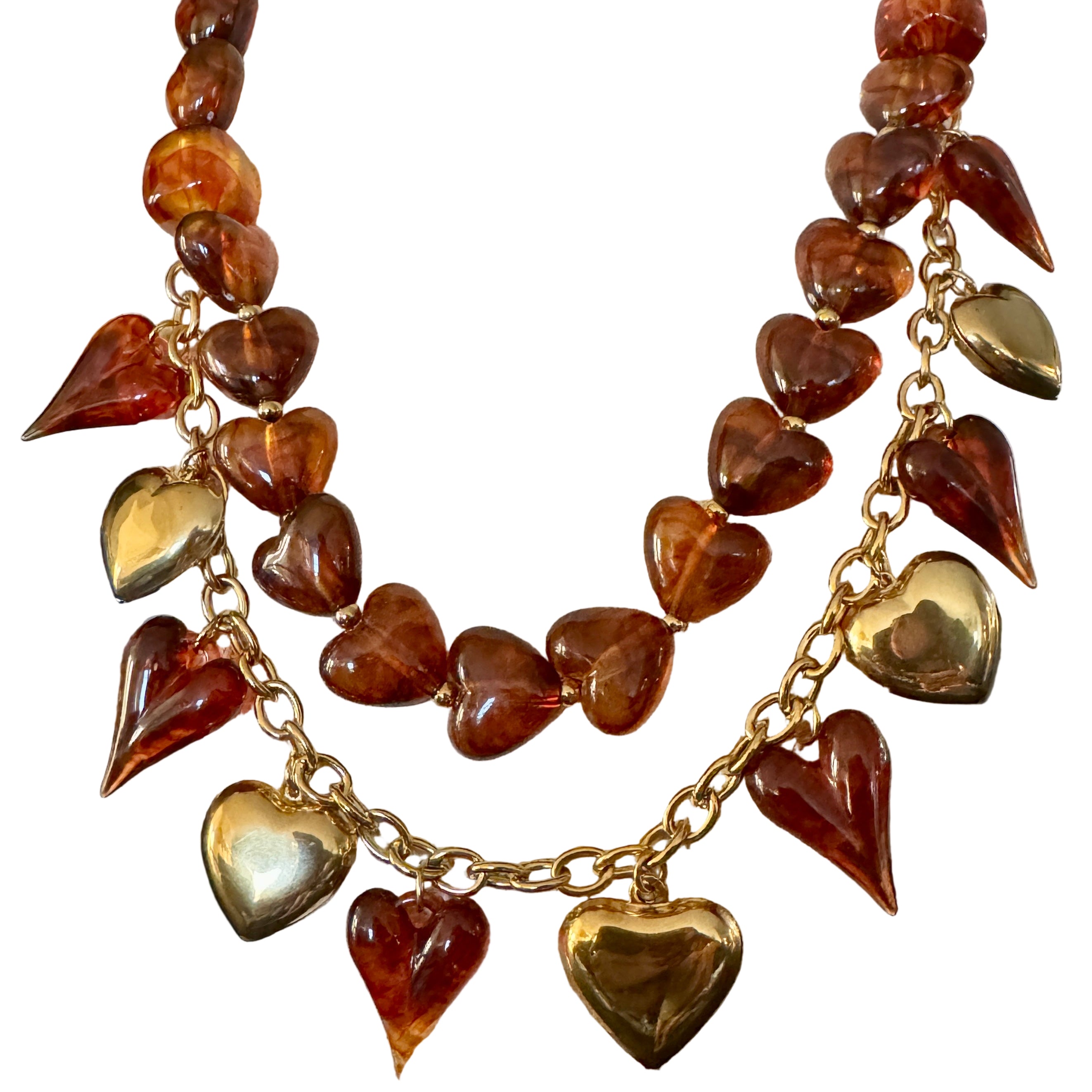 Tortoise Heart Charm Necklce