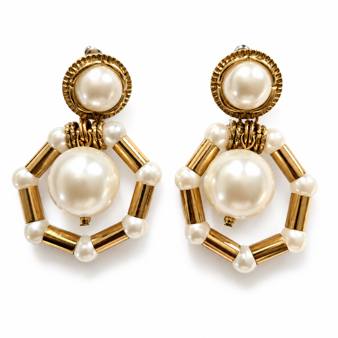 70s Pearl and Gold Earrings