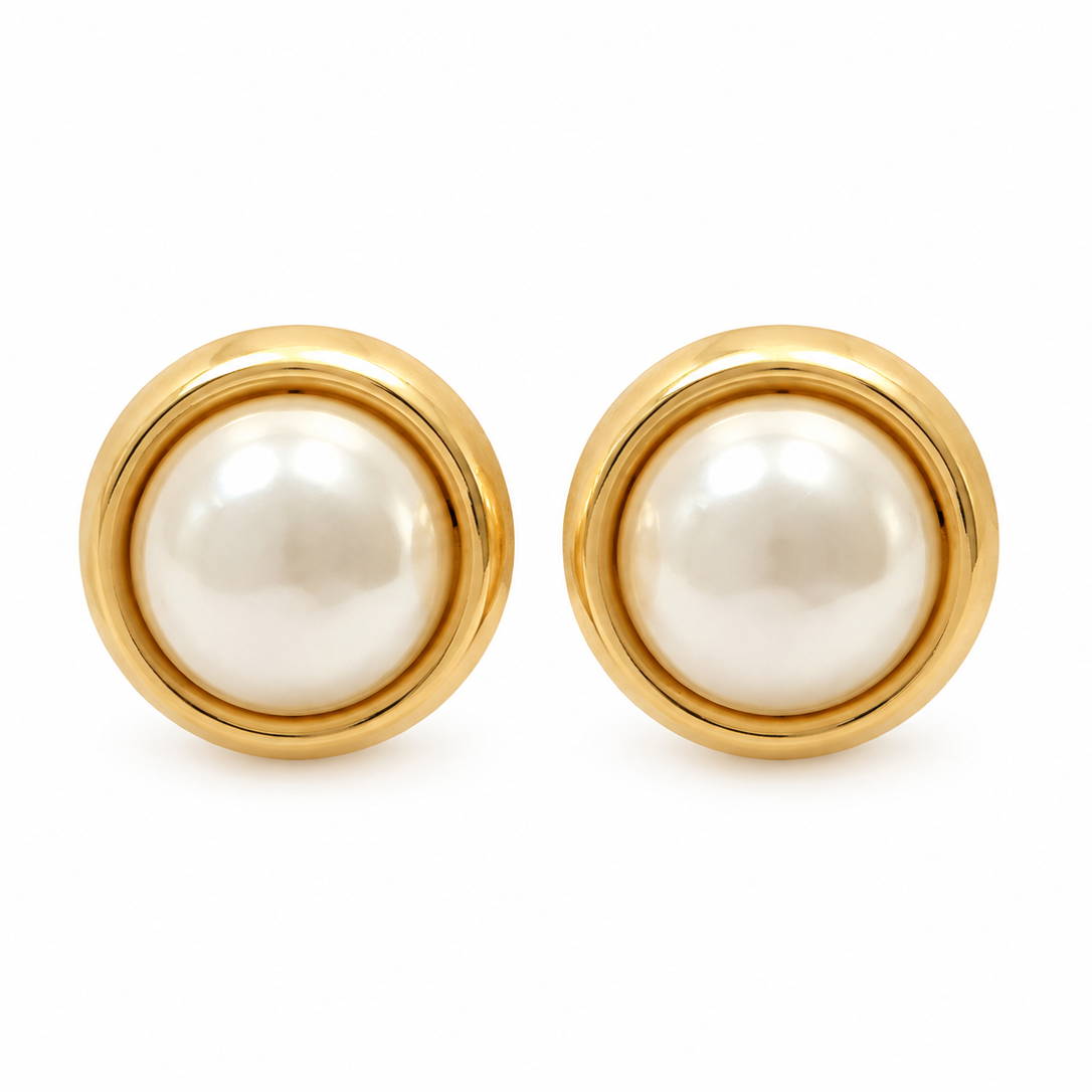 Vintage Napier Faux Pearl Clip-On Earrings