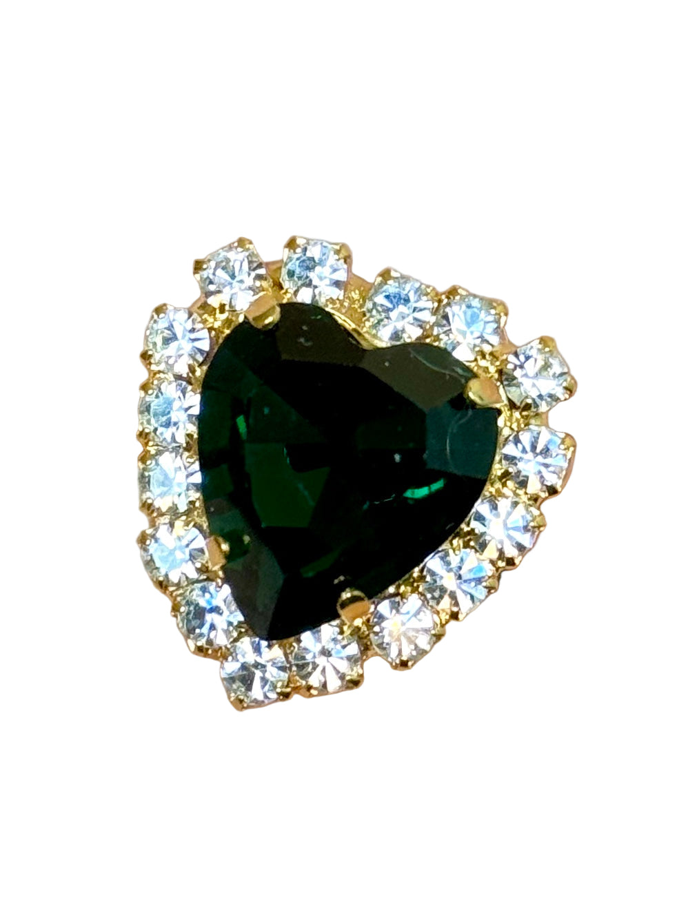Grace Emerald Crystal Heart Ring