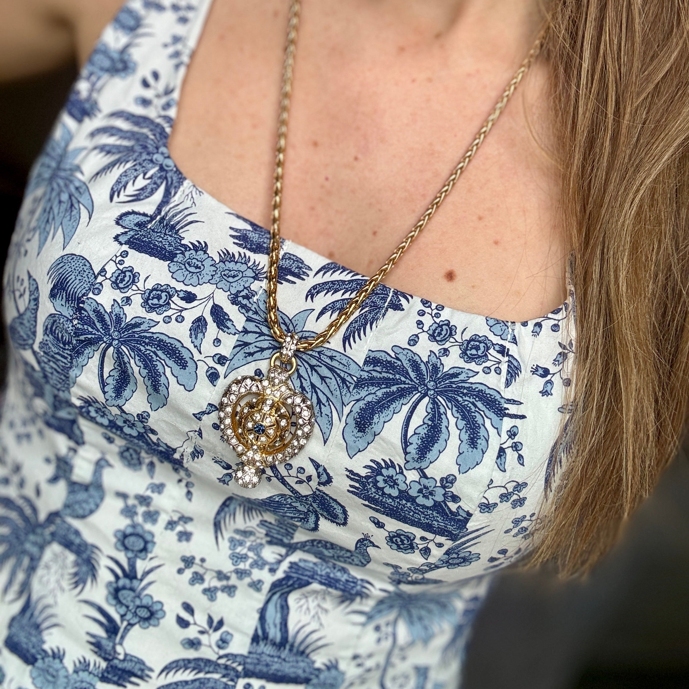 Vintage Mogul Crystal Pendant Necklace [SOLD]