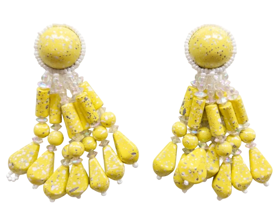 Vintage Yellow Statement Earrings