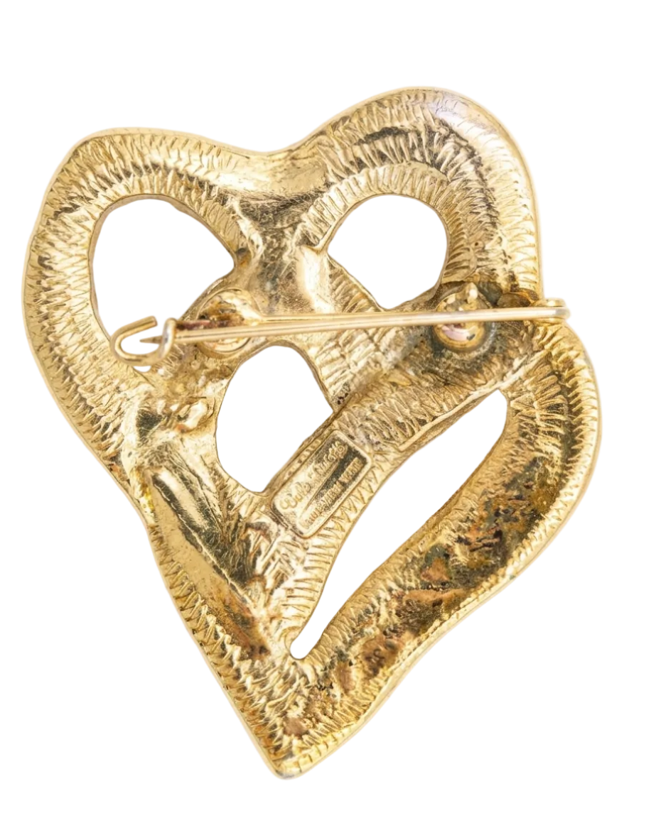 Vintage Bala Boosté Double Heart Brooch