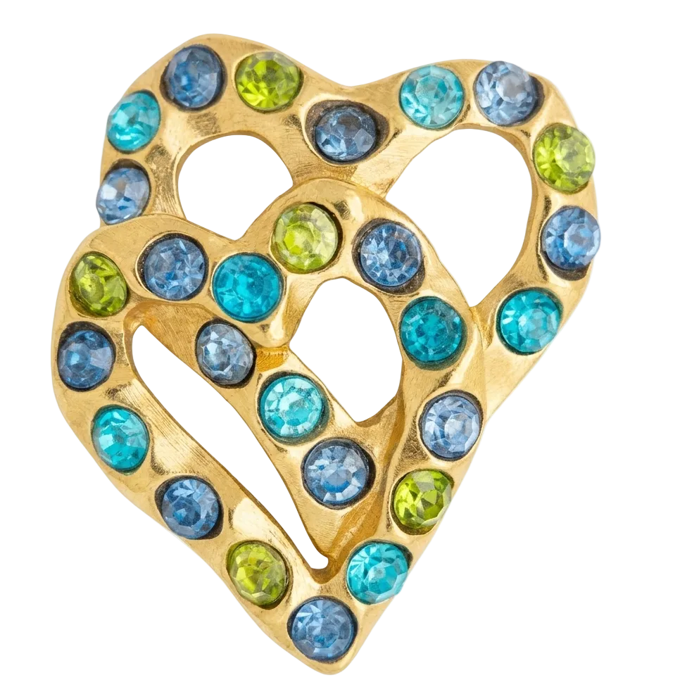 Vintage Bala Boosté Double Heart Brooch
