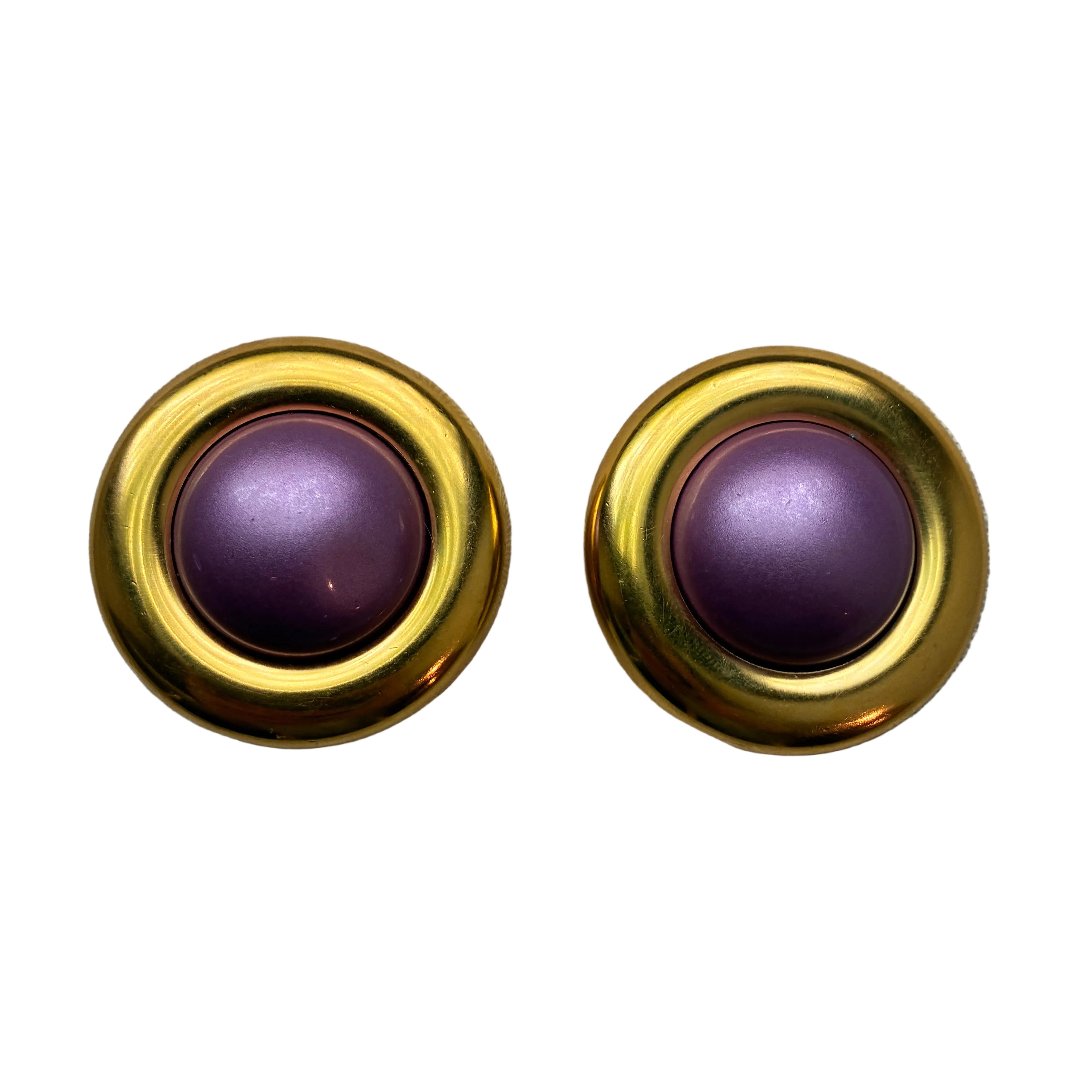 Vintage Designer Purple Pearl Celine Earrings