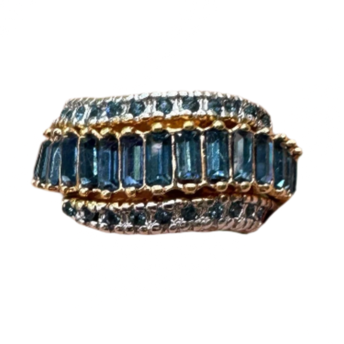 Blue Crystal Wave Ring Size 5