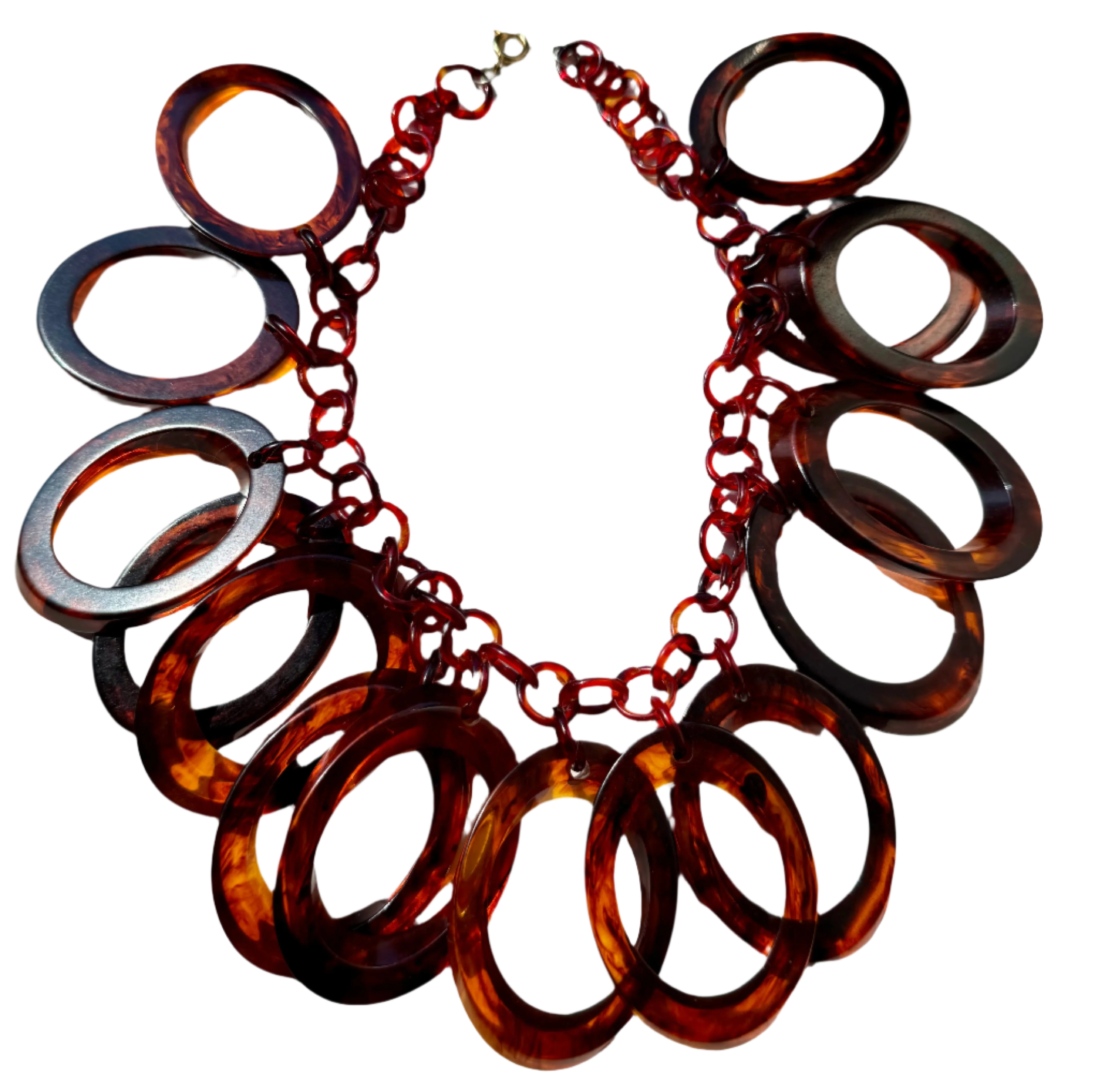 1970s Faux Tortoiseshell Statement Necklace