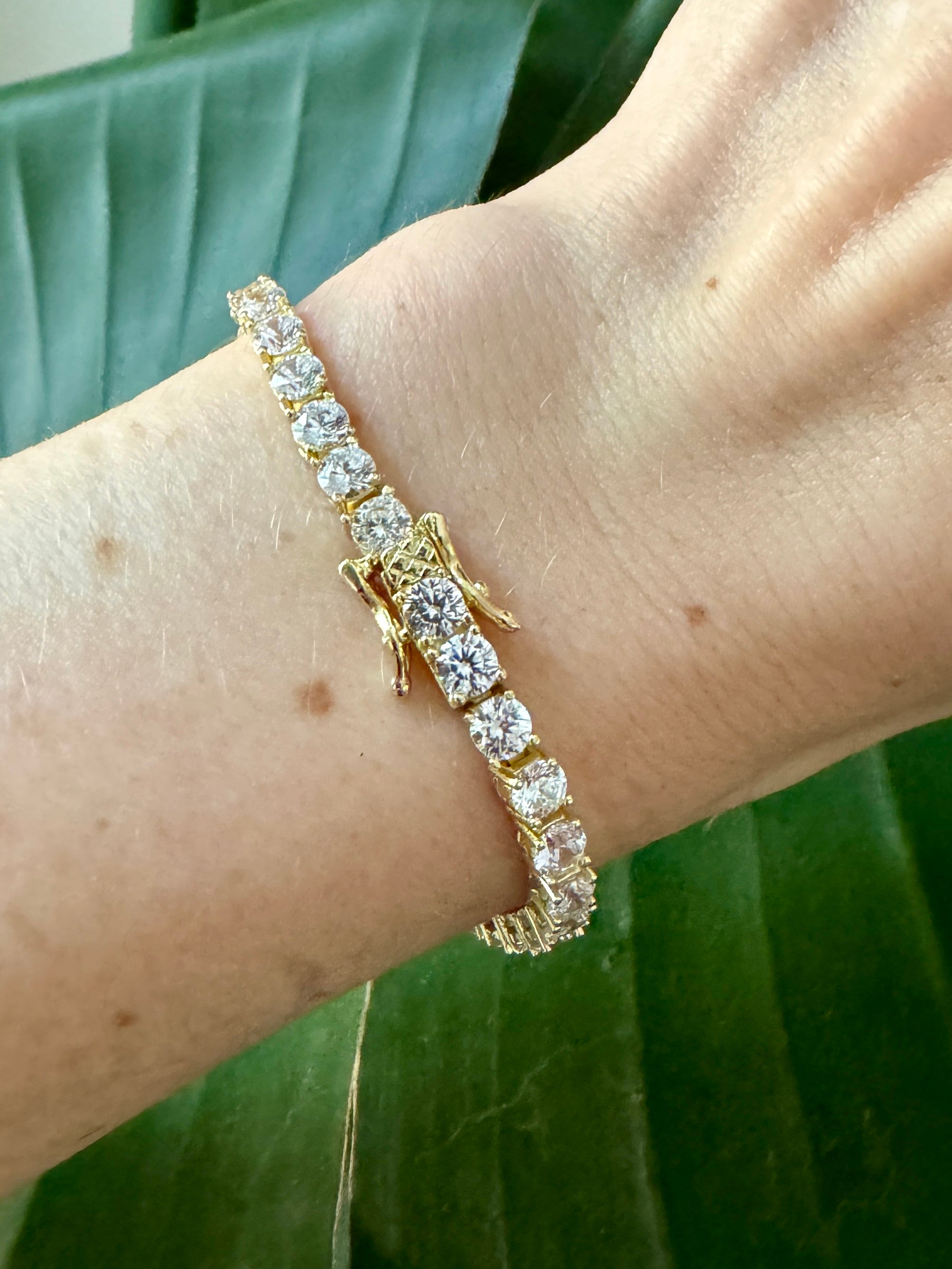 Classic Tennis Bracelet in Gold Plate or Sterling