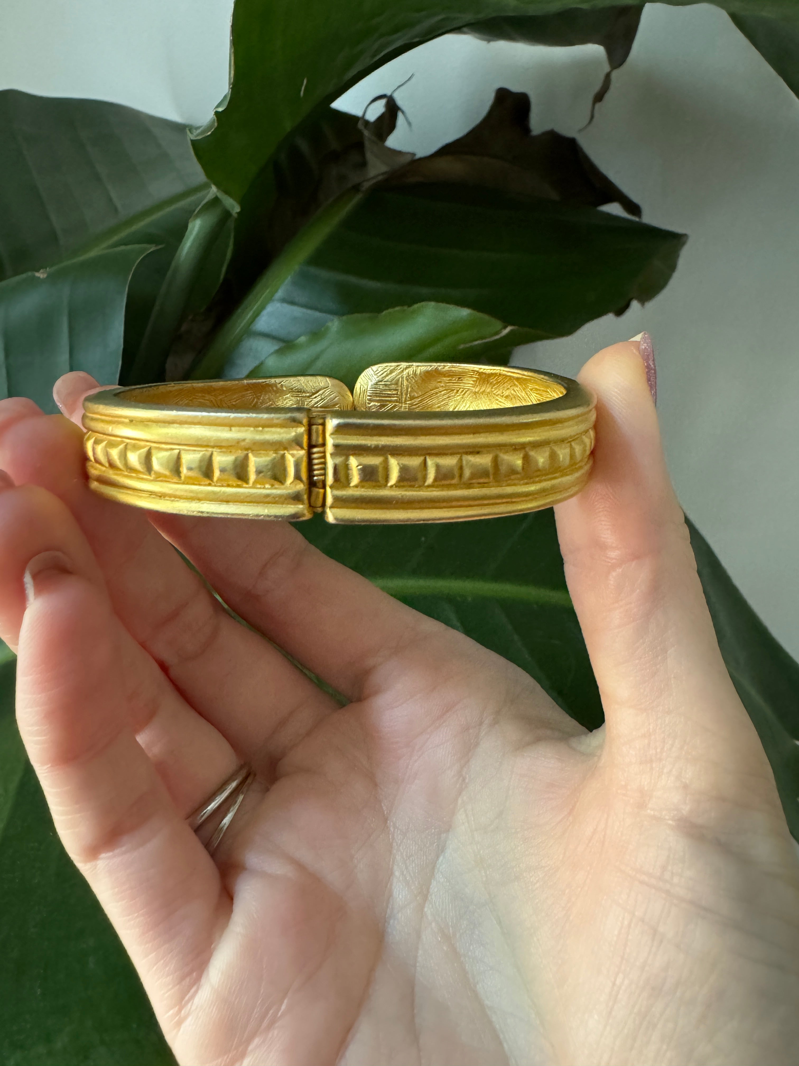 Givenchy Etruscan Brushed Gold Purple Crystal Bracelet