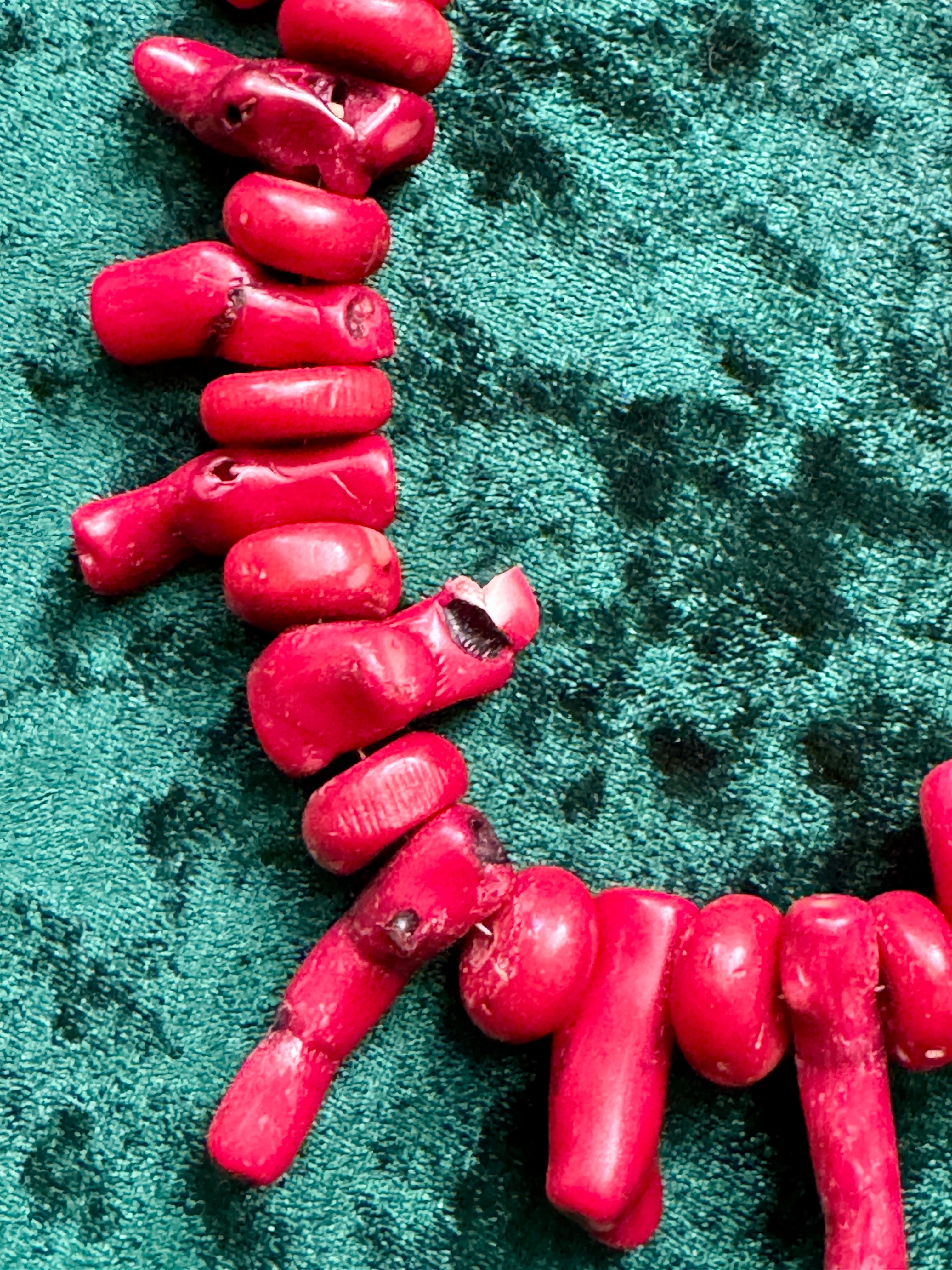 16-Inch Red Branch Coral Necklace