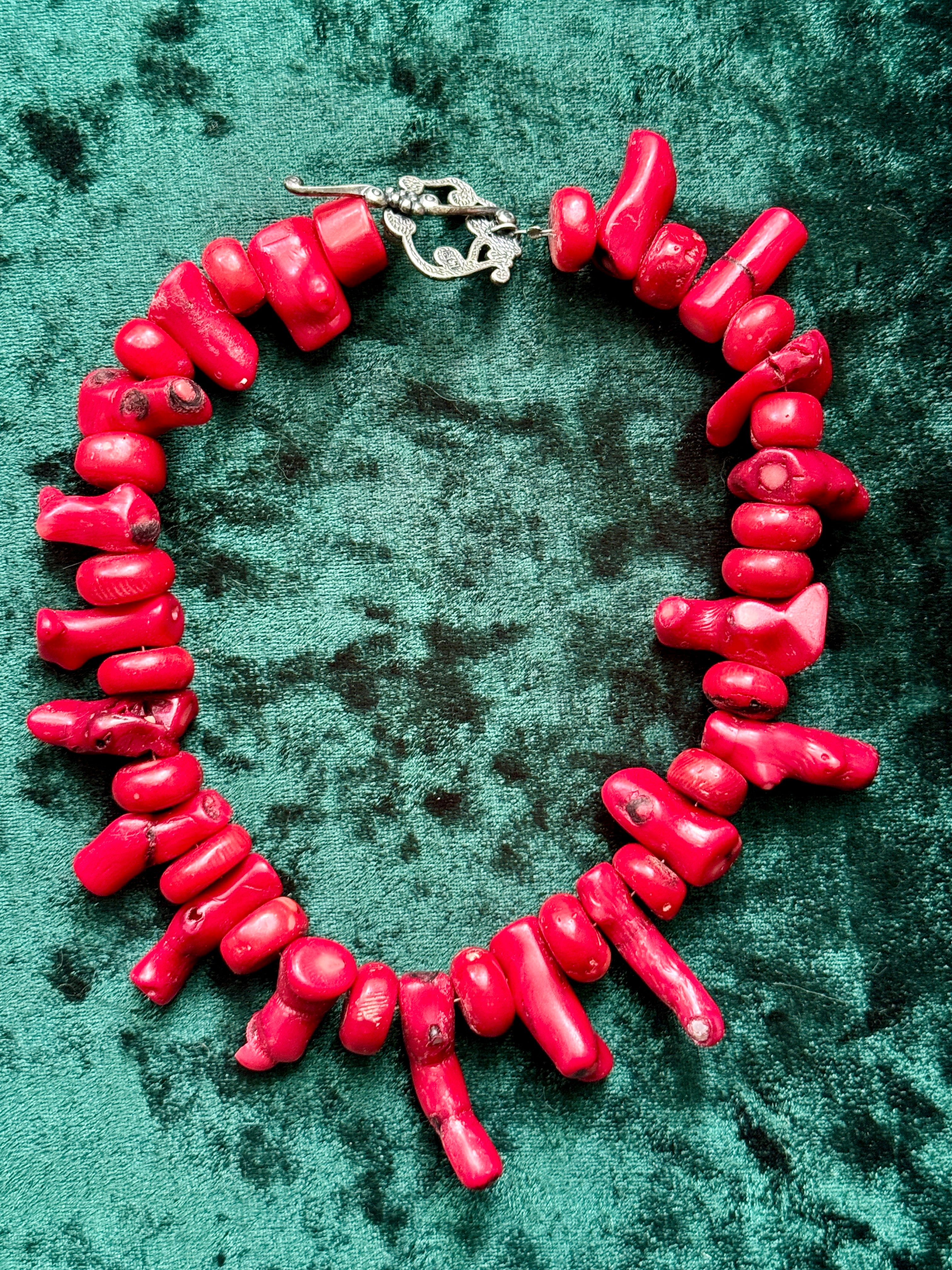 16-Inch Red Branch Coral Necklace