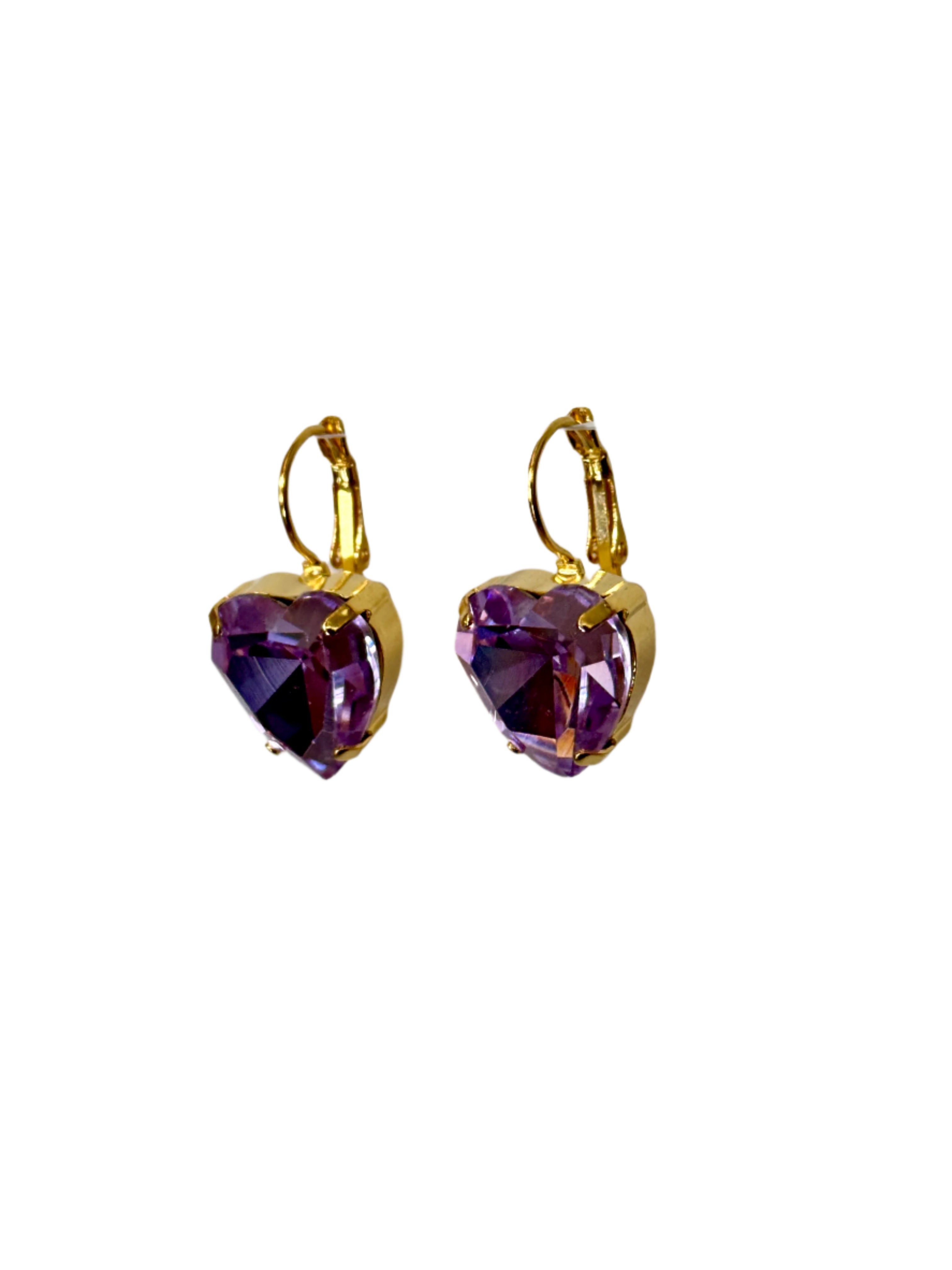 Small Light Purple Heart Post Earrings