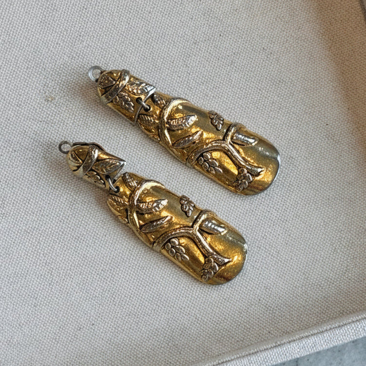 Vintage 70s Brutalist Gold Statement Earrings