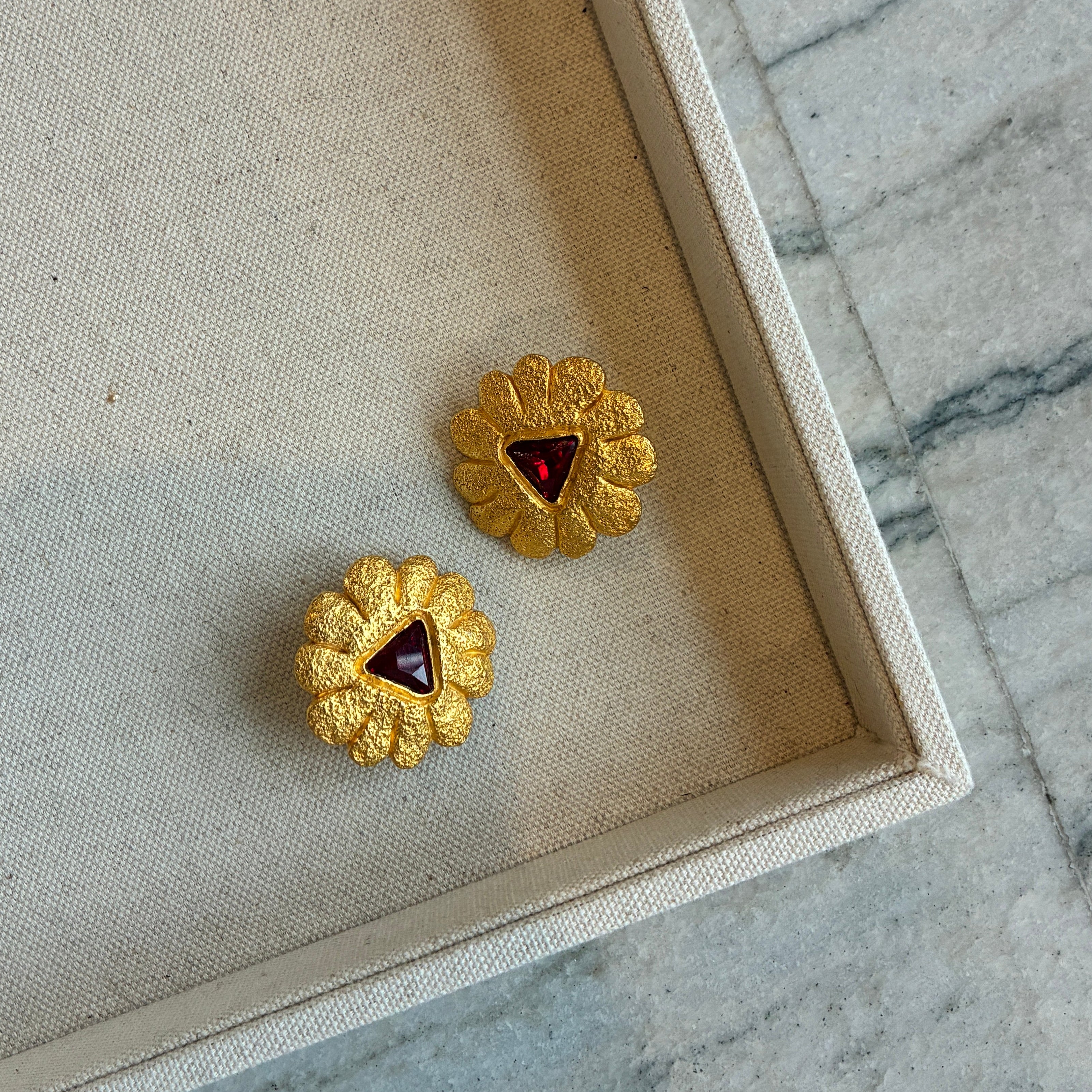 Sophie Goetsch Gold Flower Earrings