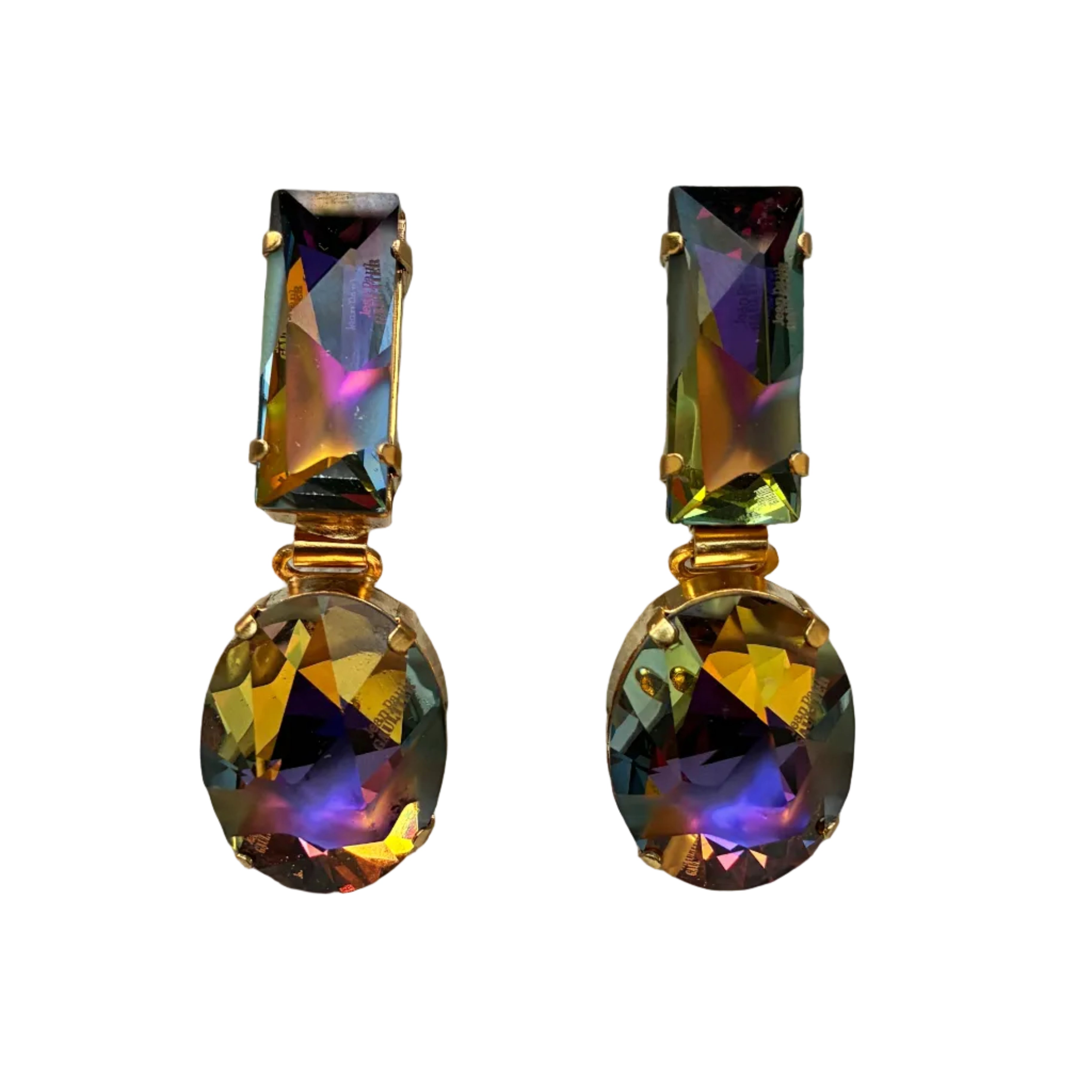 Jean Paul Gautier Volcano Baguette + Oval Earrings
