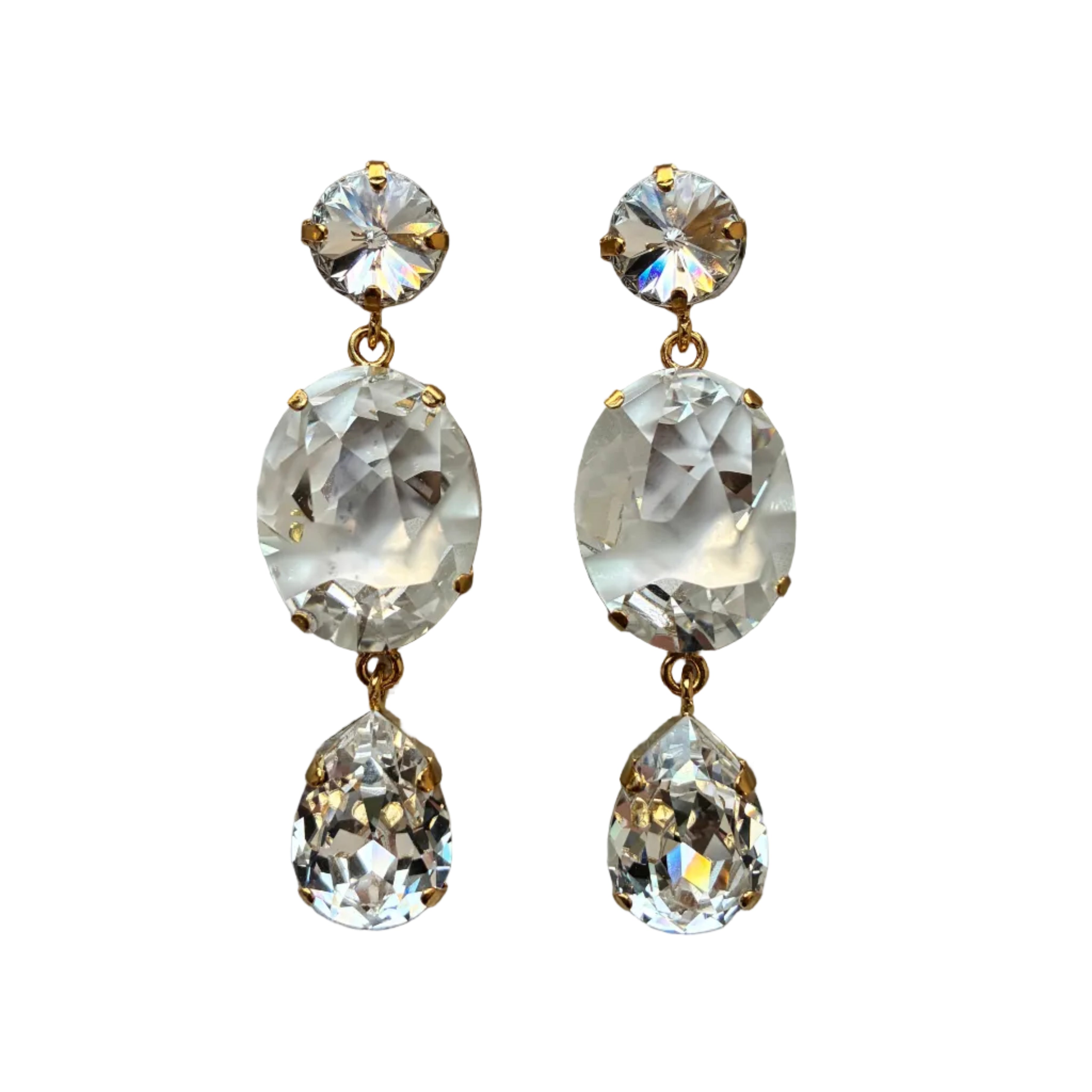 Custom Jean Paul Gautier x Swarovski Crystal Drop Earrings