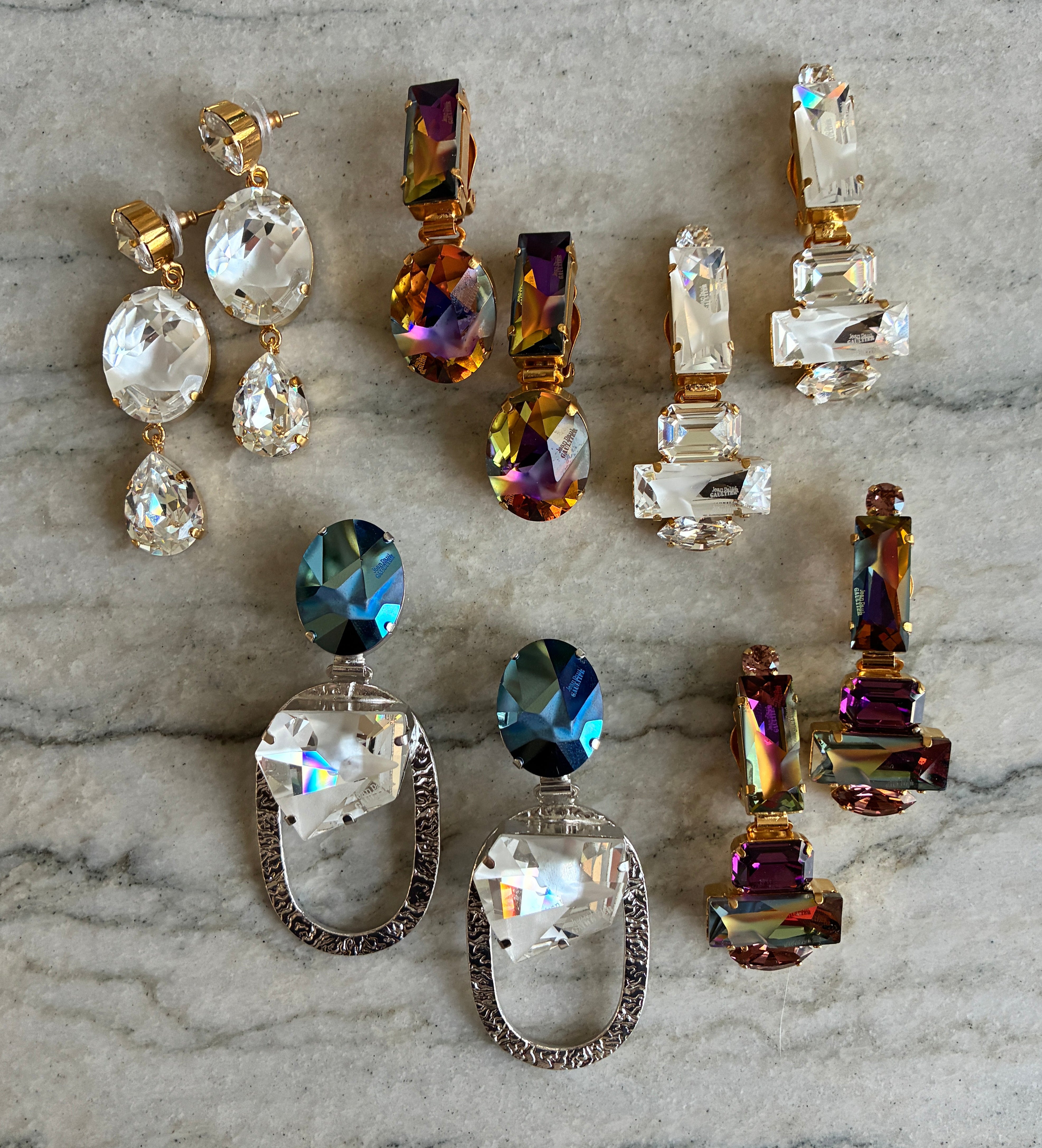 Custom Jean Paul Gautier x Swarovski Crystal Drop Earrings