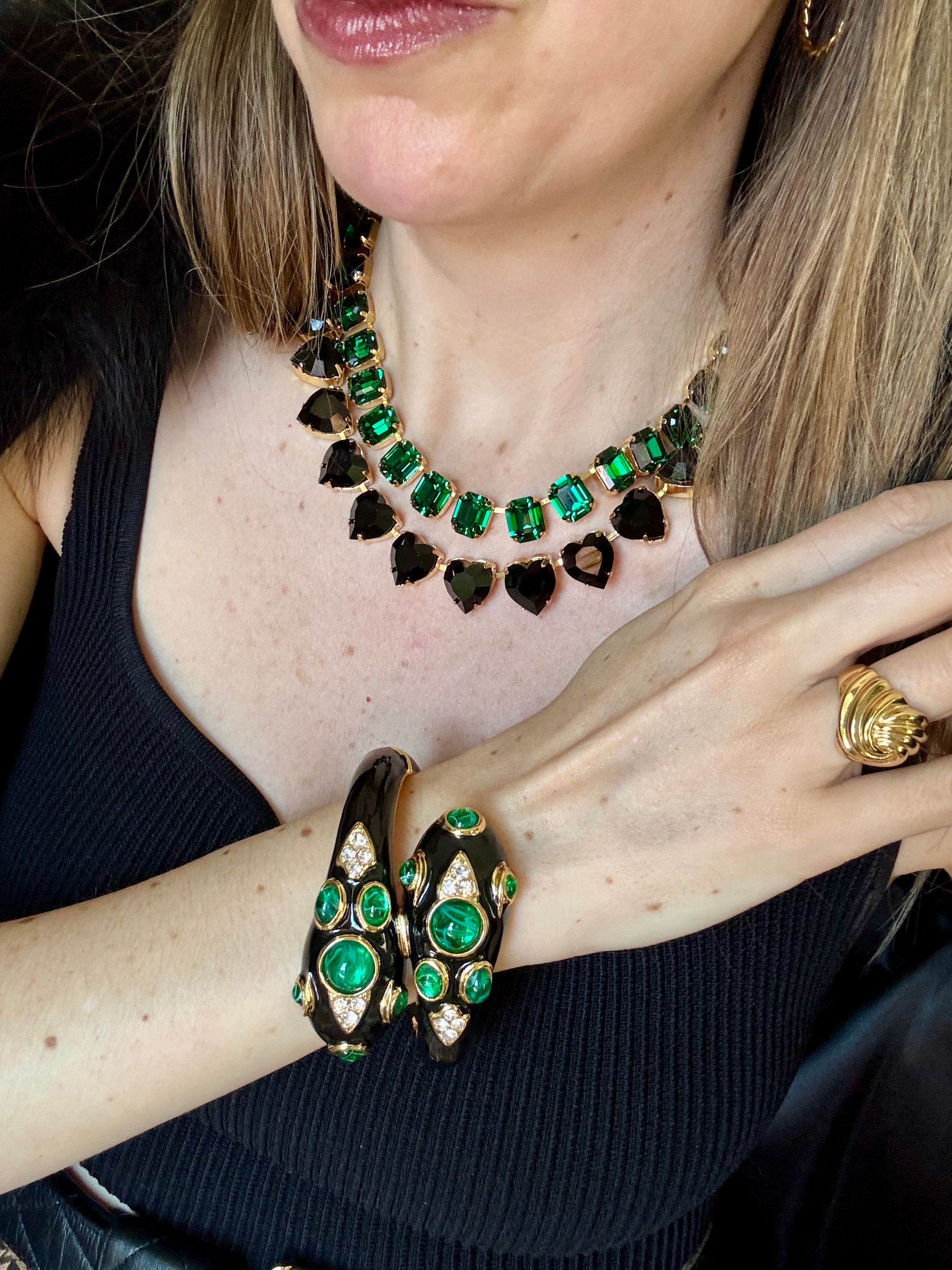 Black Double Headed Snake Bracelet