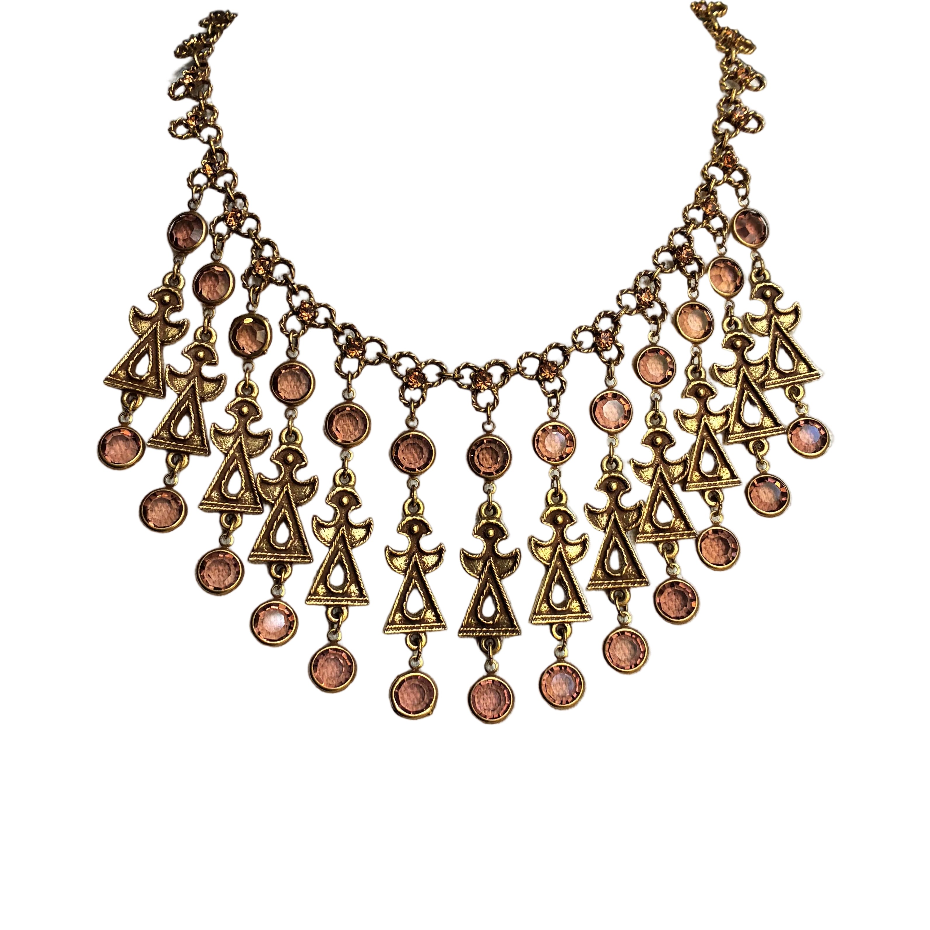 Vintage Egyptian Revival  Bib Necklace
