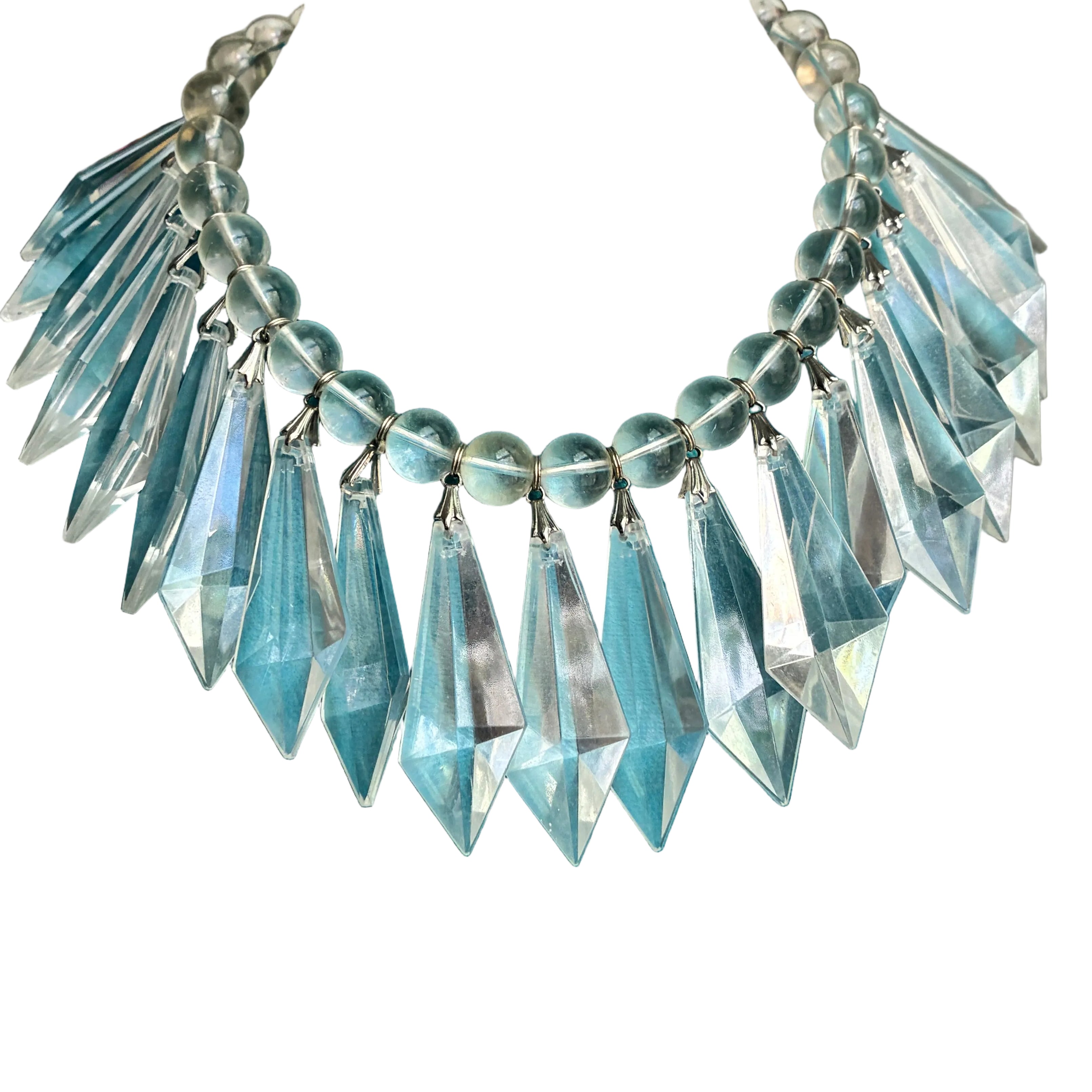 Vintage Lucite Chandelier Statement Necklace