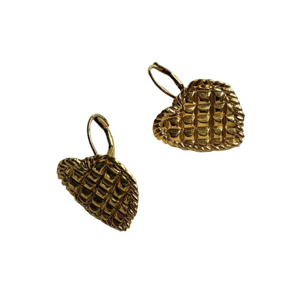 Vintage Jacky de G Paris Heart Drop Earrings