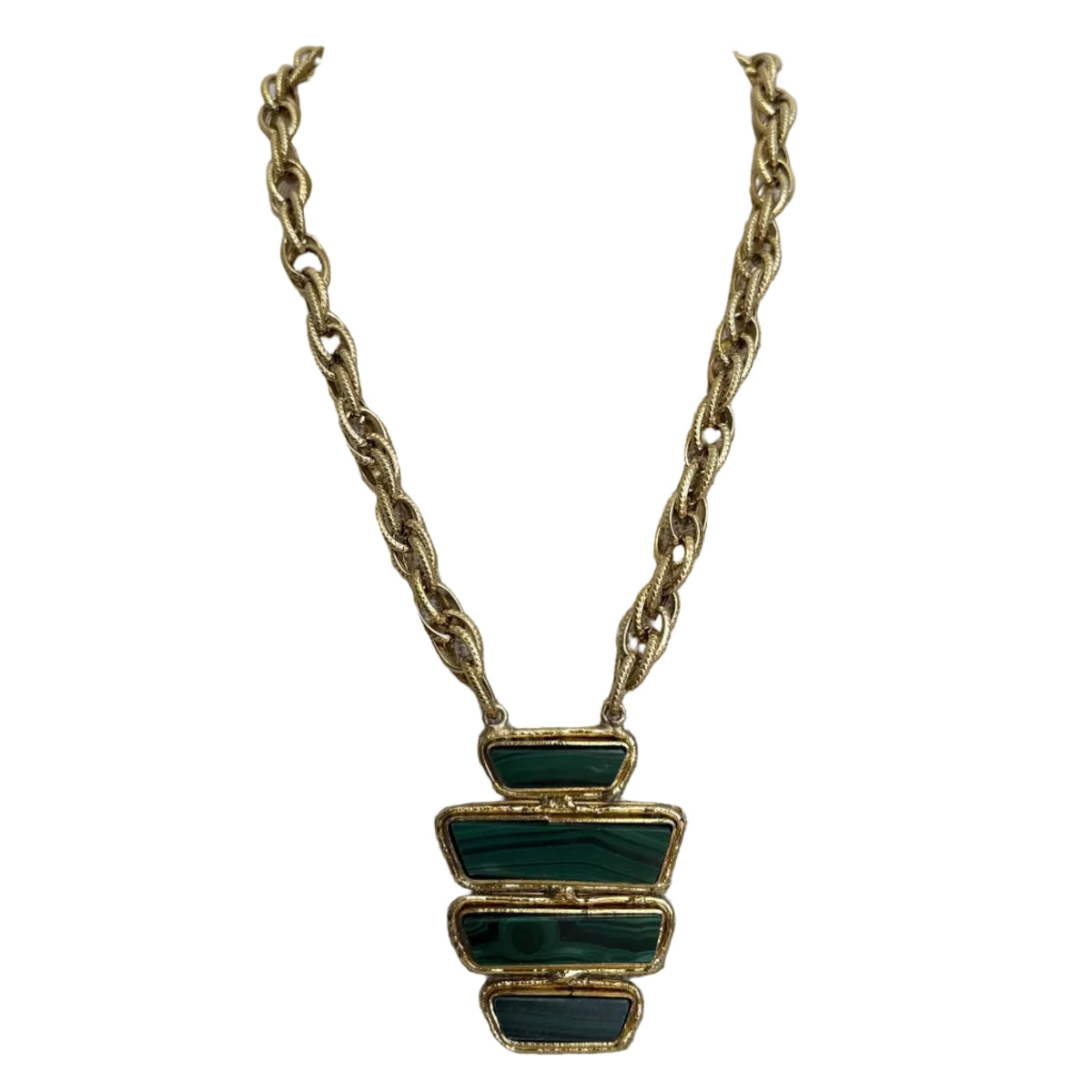 Niiki Paris Four-Tier Malachite Necklace