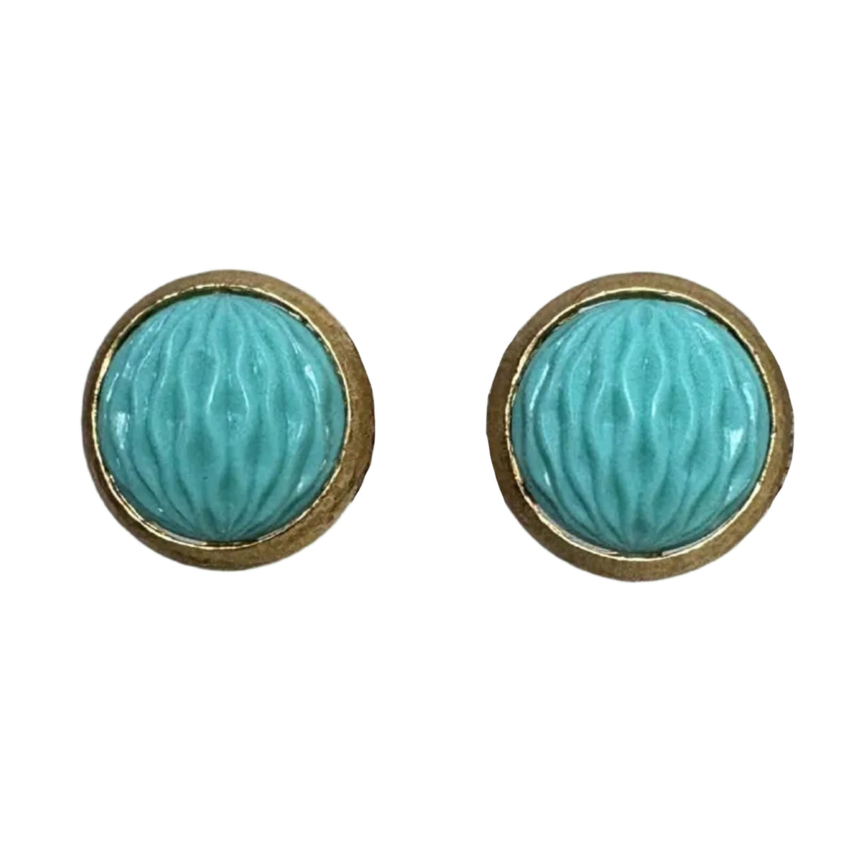 Vintage 60s Trifari Turquoise Clip Earrings