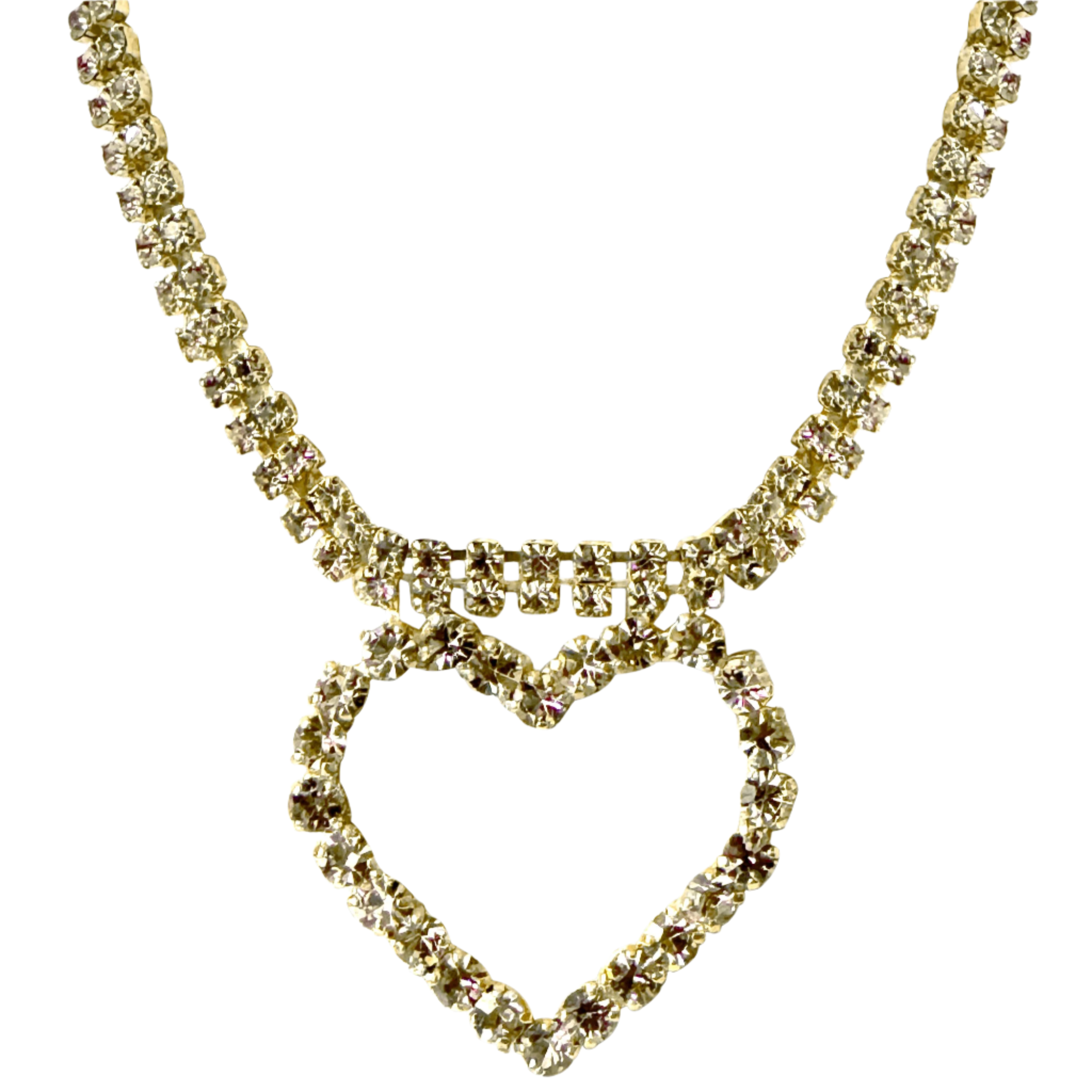 Diamond Crystal Heart Necklace