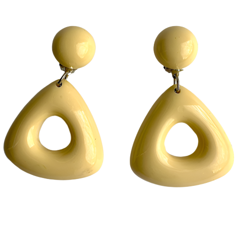 French Designer Marc Labat Paris Cream Resin Earrings