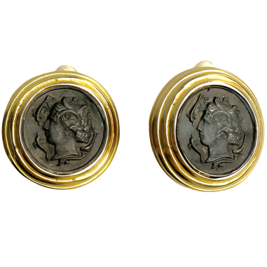 Designer Maresca Roman Coin Earrings