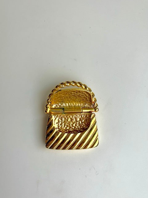 90s Gold Purse Brooch