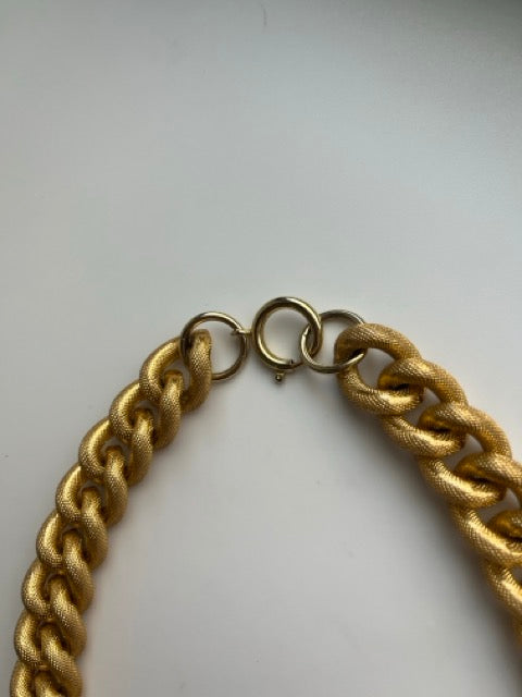 Vintage Chunky Gold Curb Chain Necklace