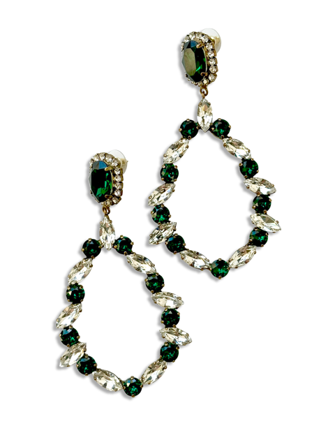 Emerald Crystal Chandelier Earrings