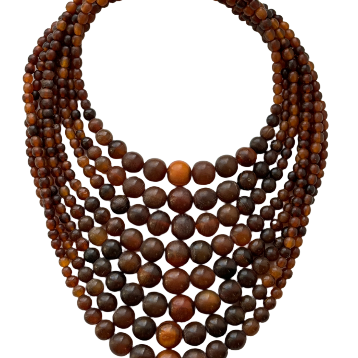 Vintage Monies Brown Horn Bead Necklace