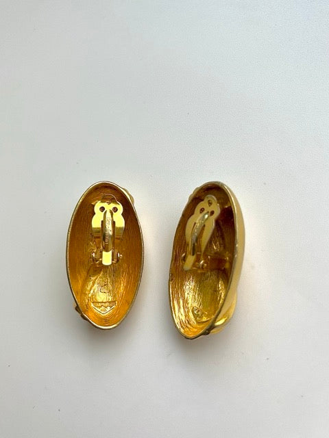 Designer Ben Amun Golden Clip On Earrings