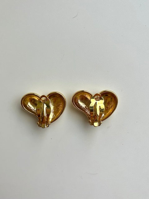 Petite Gold Heart Clip On Earring