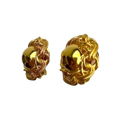 Estate Golden Circle Clip On Earring