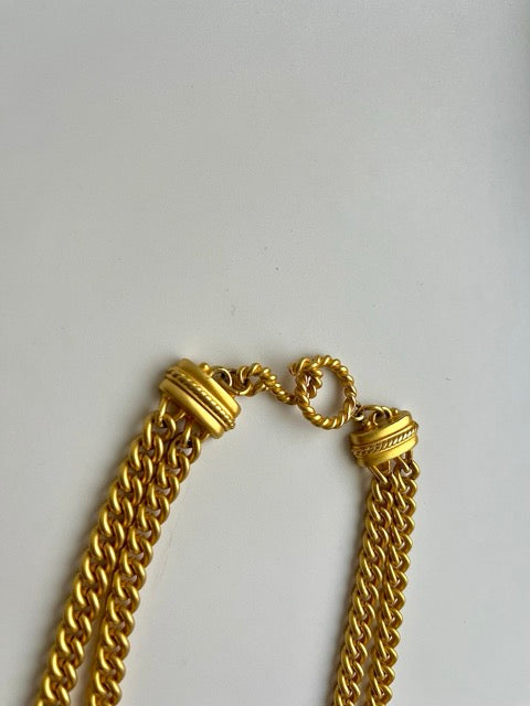 Etruscan Brushed Gold Chain Necklace