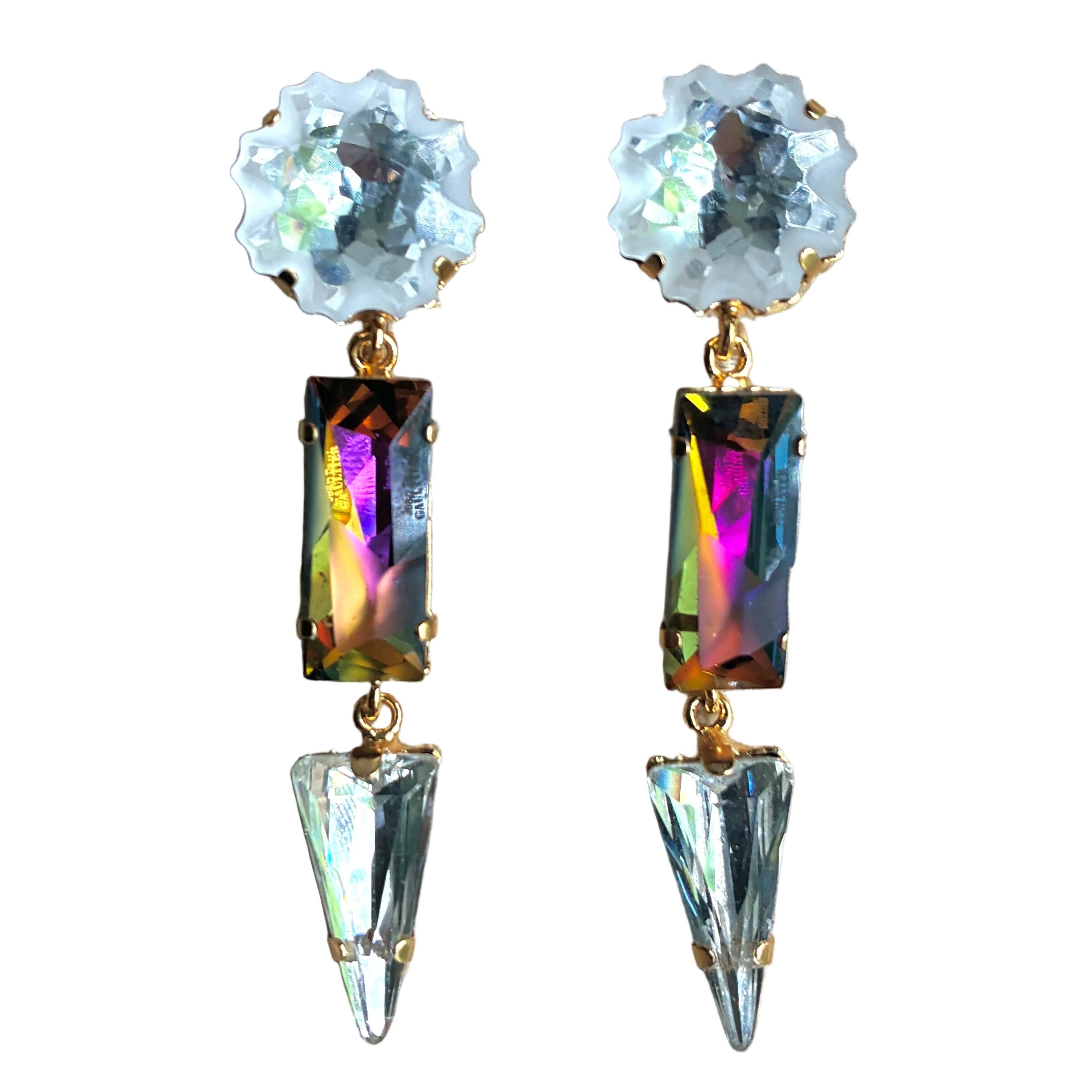 Jean Paul Gautier Crystal  Drop Post Earrings