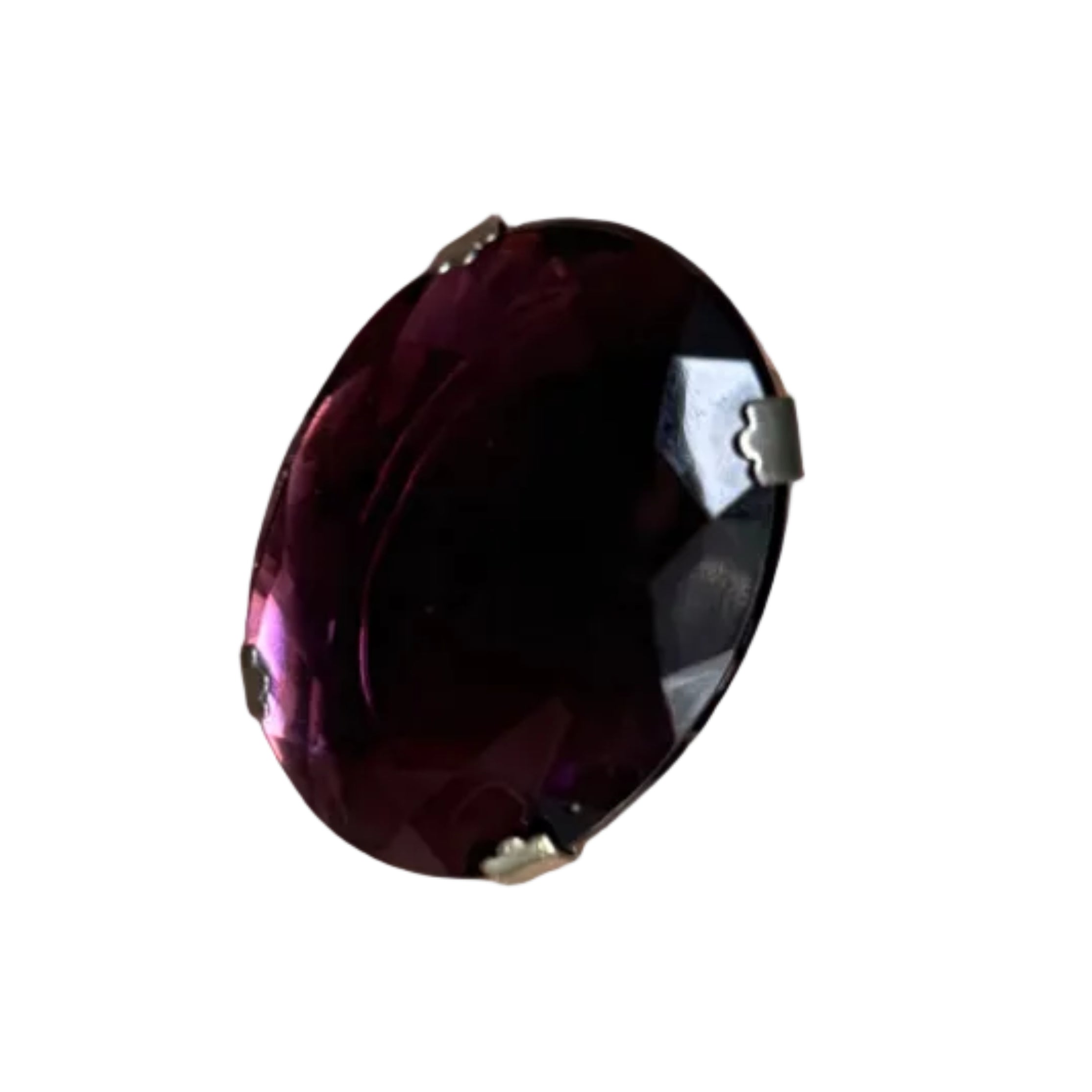 Huge Vintage Italian Purple Crystal  Cocktail Ring Size 8