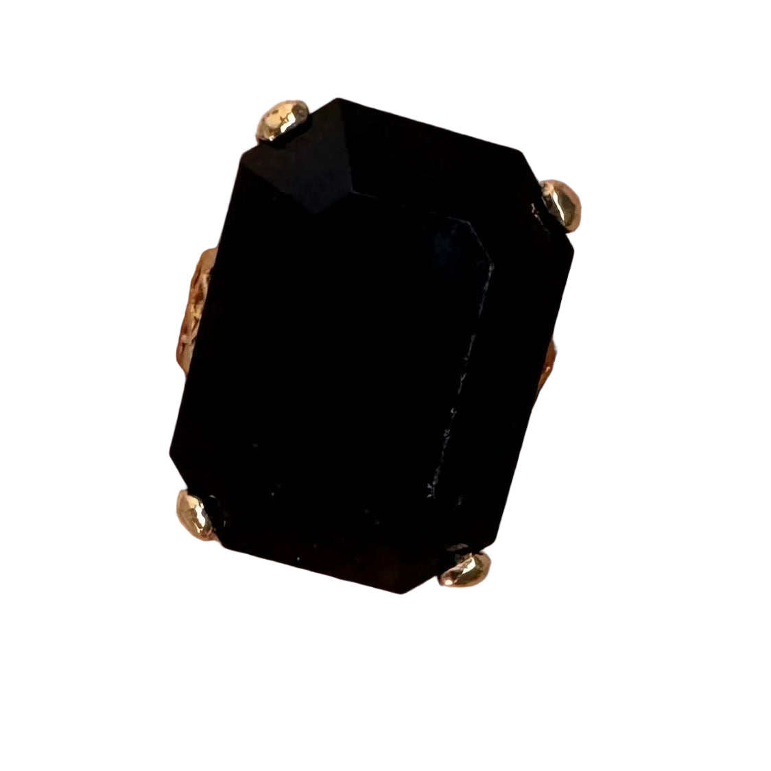 Vintage Large Black Crystal Cocktail Ring