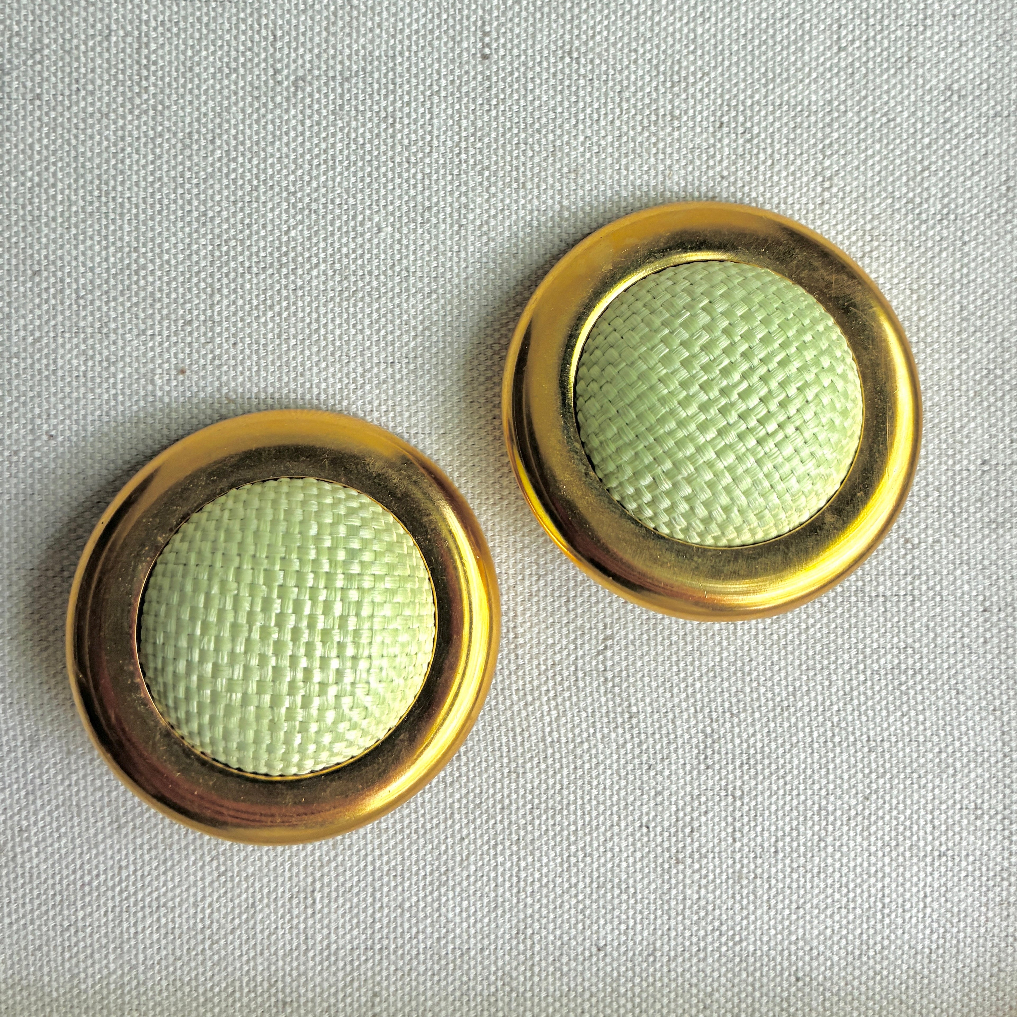 Vintage 90s Designer Celine Earrings Green Pink or Purple