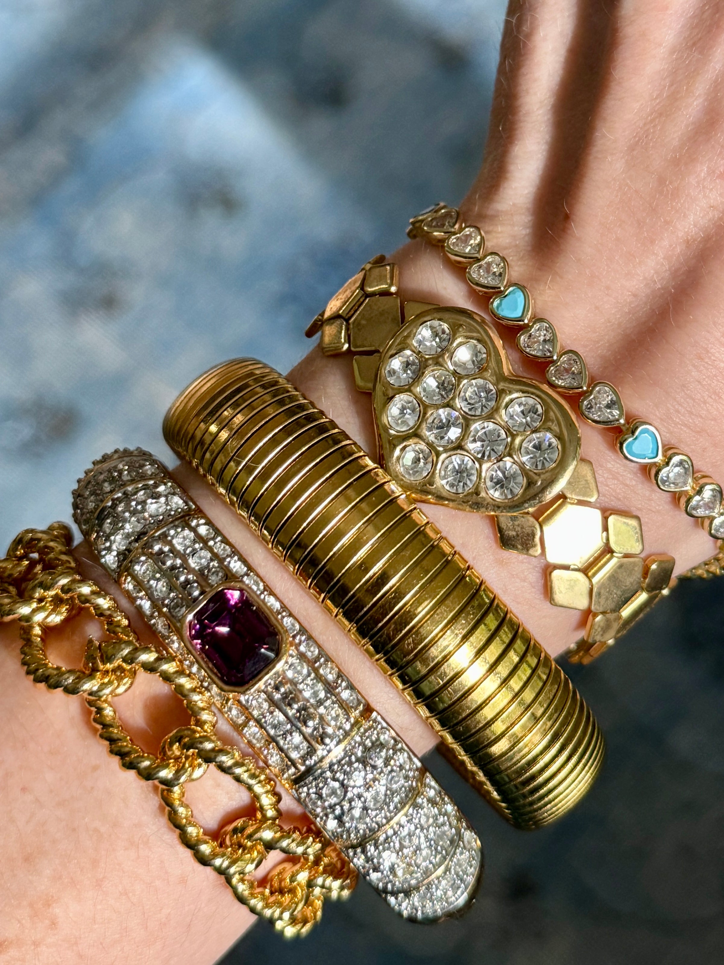 Vintage Mogul Purple Jewel Pave Bracelet