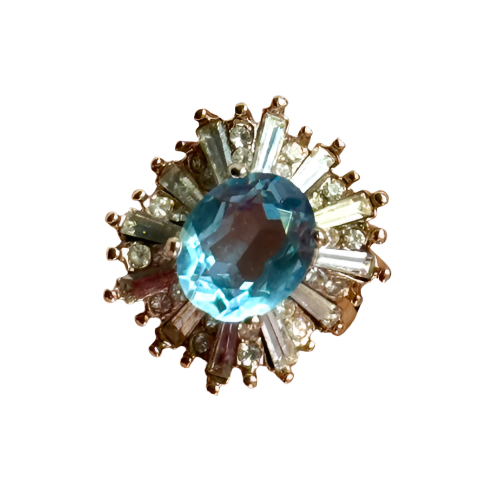 Light Blue Cocktail Ring Size 5.75