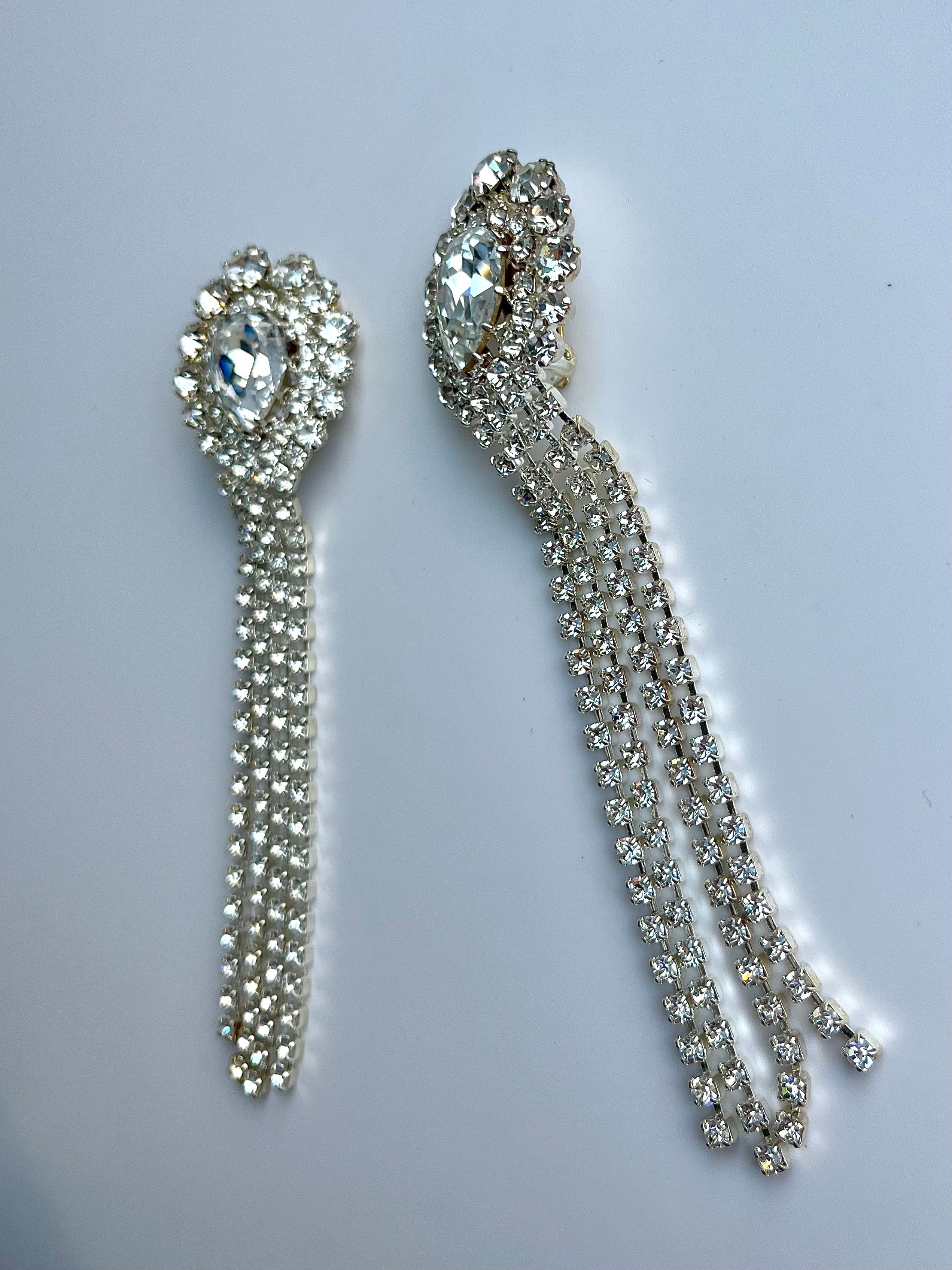 French Crystal Shoulder Duster Earrings