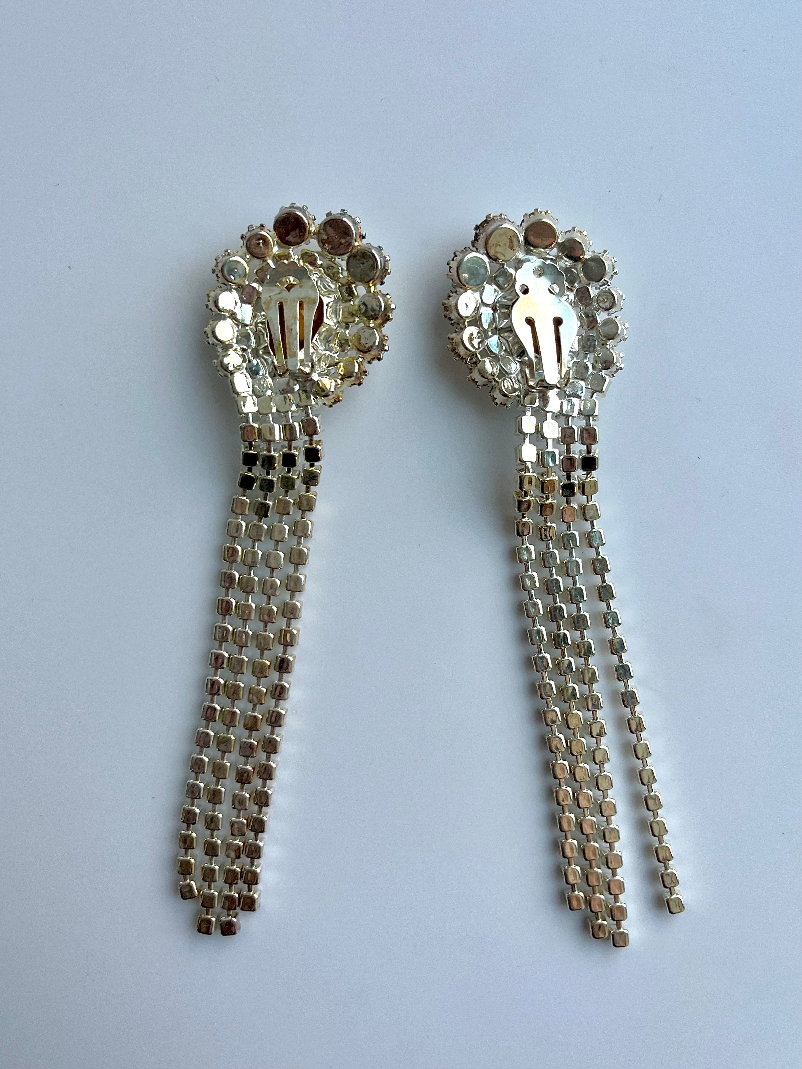 French Crystal Shoulder Duster Earrings