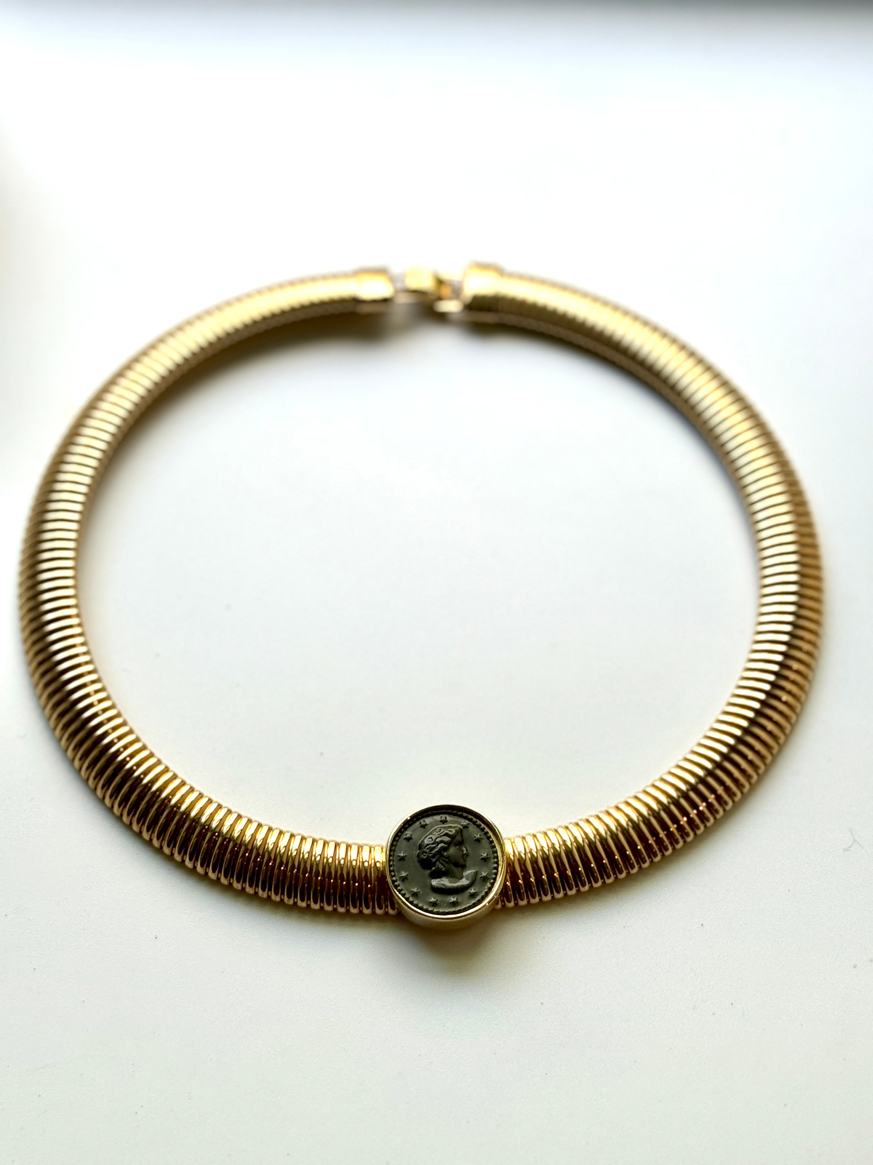 Vintage Omega Coin Necklace