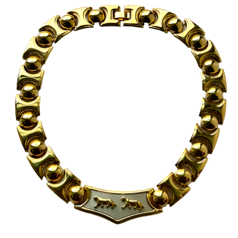 Double Panther Gold Silver Collar Necklace