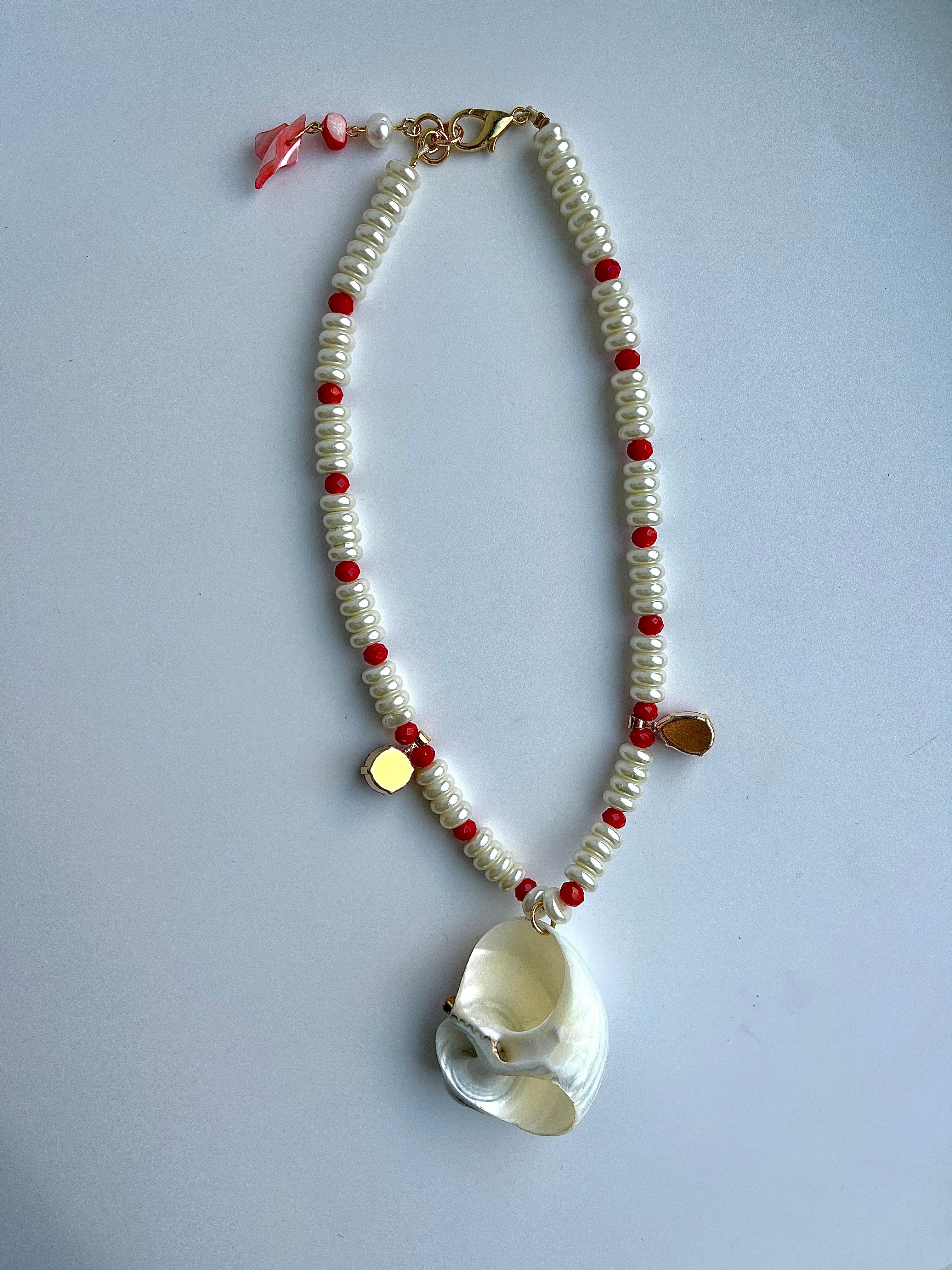 Pearl and Shell Statement Necklace