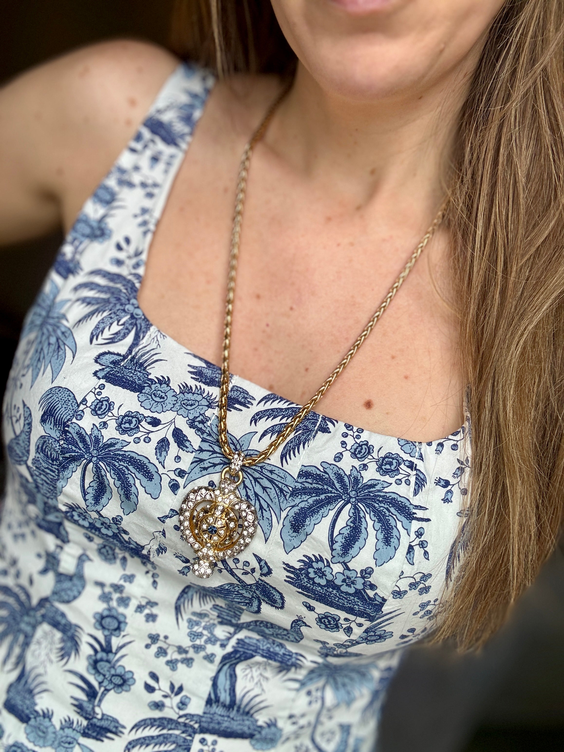 Vintage Mogul Crystal Pendant Necklace [SOLD]